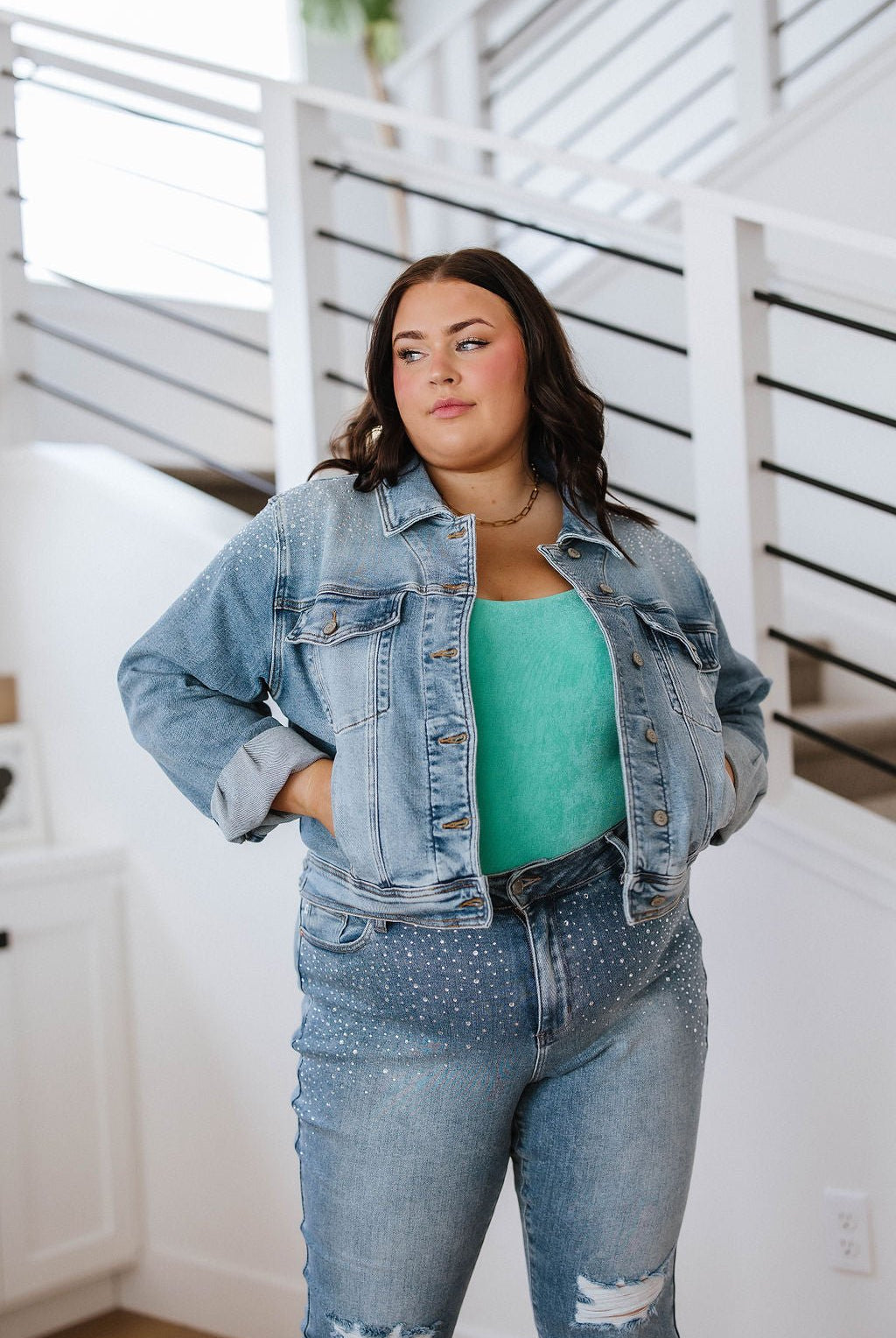 A Total Vision Square Neck Bodysuit in Mint (Online Exclusive) - Uptown Boutique Ramona