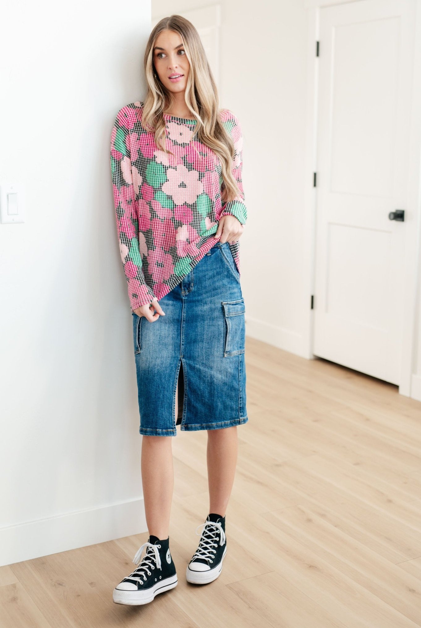 Always Be There Cargo Denim Skirt (Online Exclusive) - Uptown Boutique Ramona