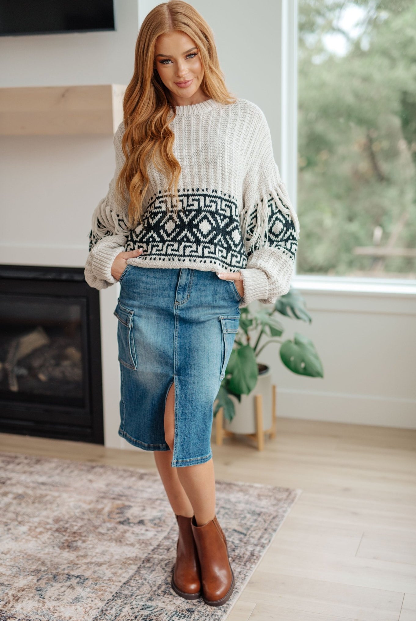 Always Be There Cargo Denim Skirt (Online Exclusive) - Uptown Boutique Ramona