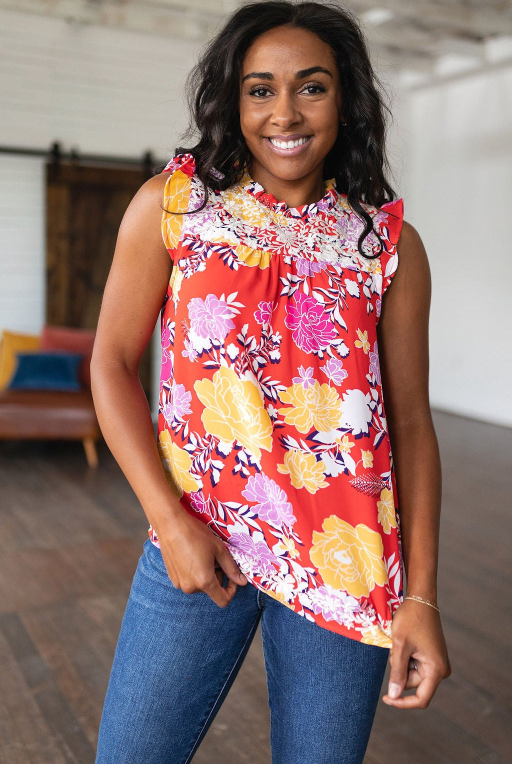 Among The Flowers Floral Top - Uptown Boutique Ramona