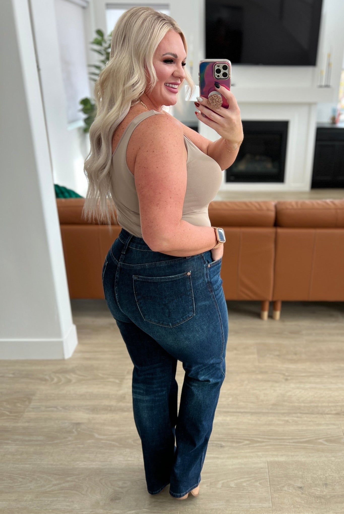 Arlo High Rise Button - Fly Straight Jeans (Online Exclusive) - Uptown Boutique Ramona