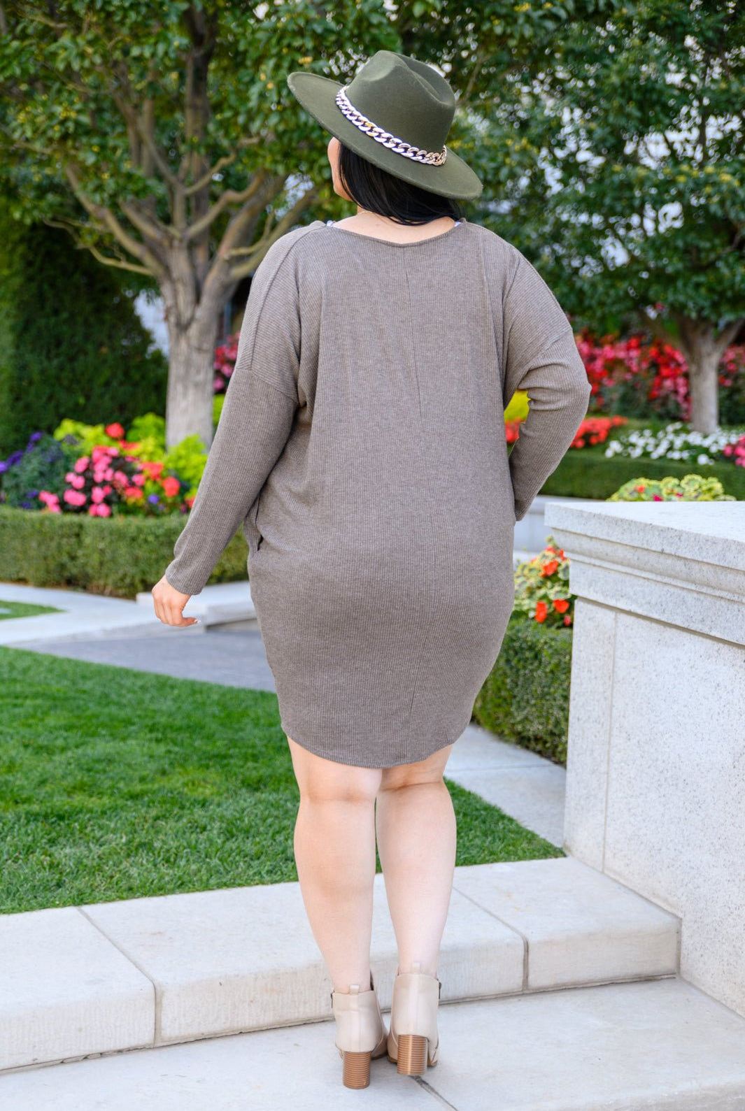 Be True Cowl Neck Knit Mini Dress In Cocoa (Online Exclusive) - Uptown Boutique Ramona