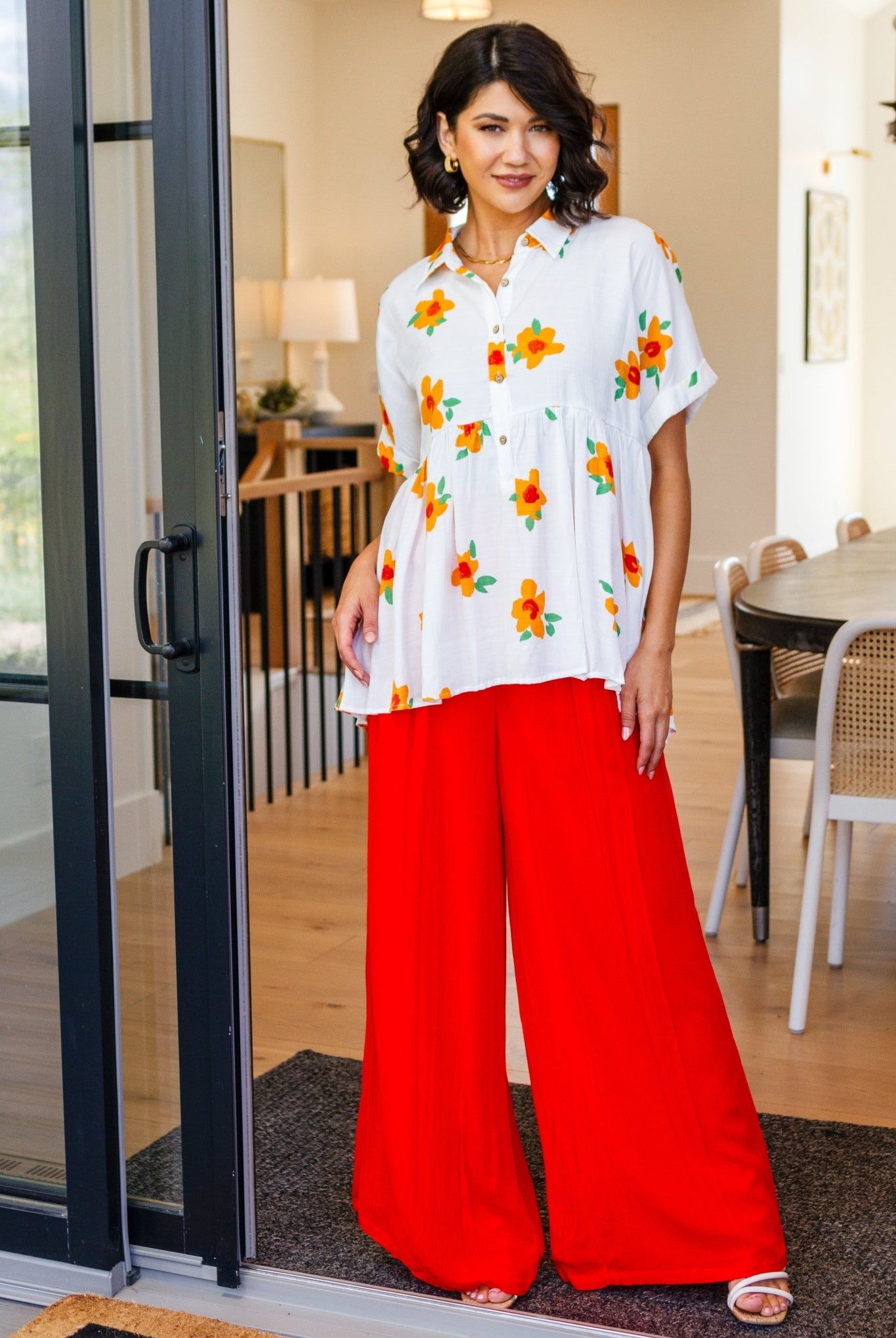 Blissed Out Button Up Babydoll Tunic (Online Exclusive) - Uptown Boutique Ramona