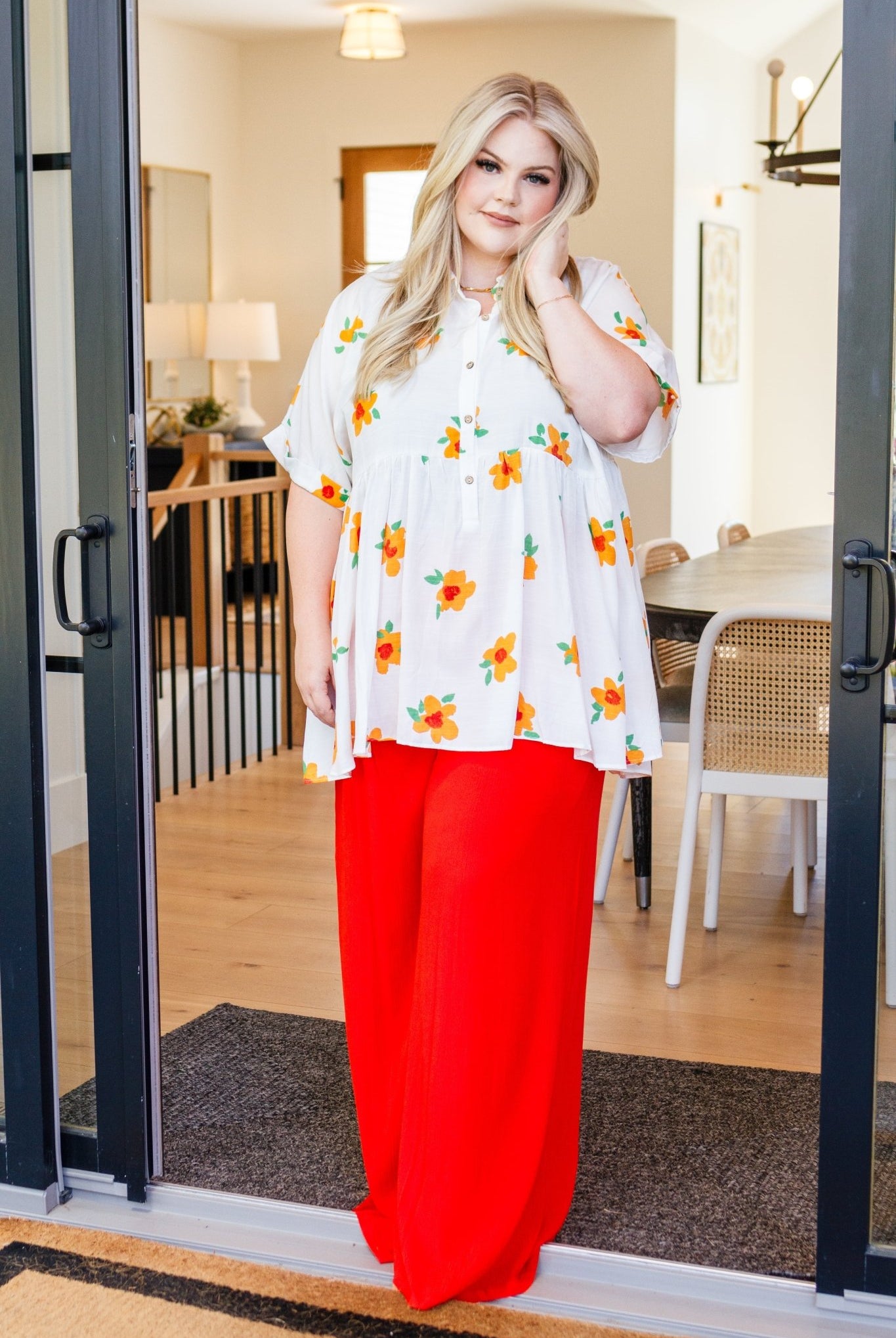 Blissed Out Button Up Babydoll Tunic (Online Exclusive) - Uptown Boutique Ramona