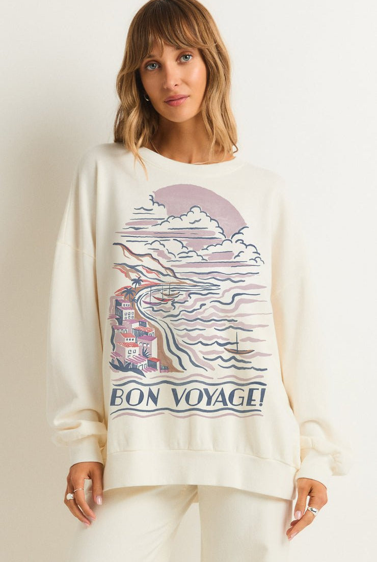 BON VOYAGE SUNDAY SWEATSHIRT - Uptown Boutique Ramona