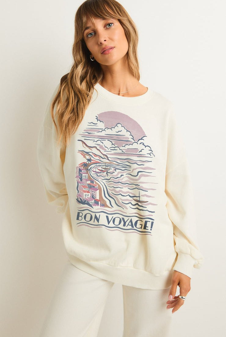 BON VOYAGE SUNDAY SWEATSHIRT - Uptown Boutique Ramona