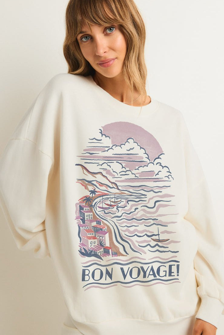 BON VOYAGE SUNDAY SWEATSHIRT - Uptown Boutique Ramona