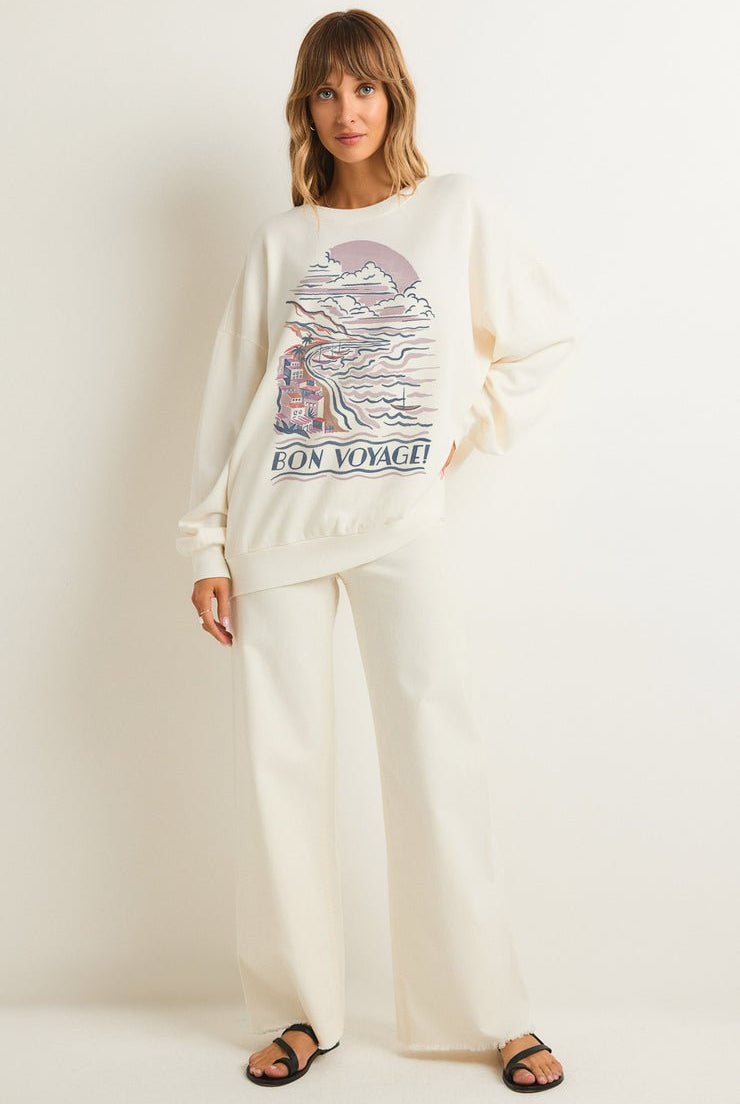 BON VOYAGE SUNDAY SWEATSHIRT - Uptown Boutique Ramona