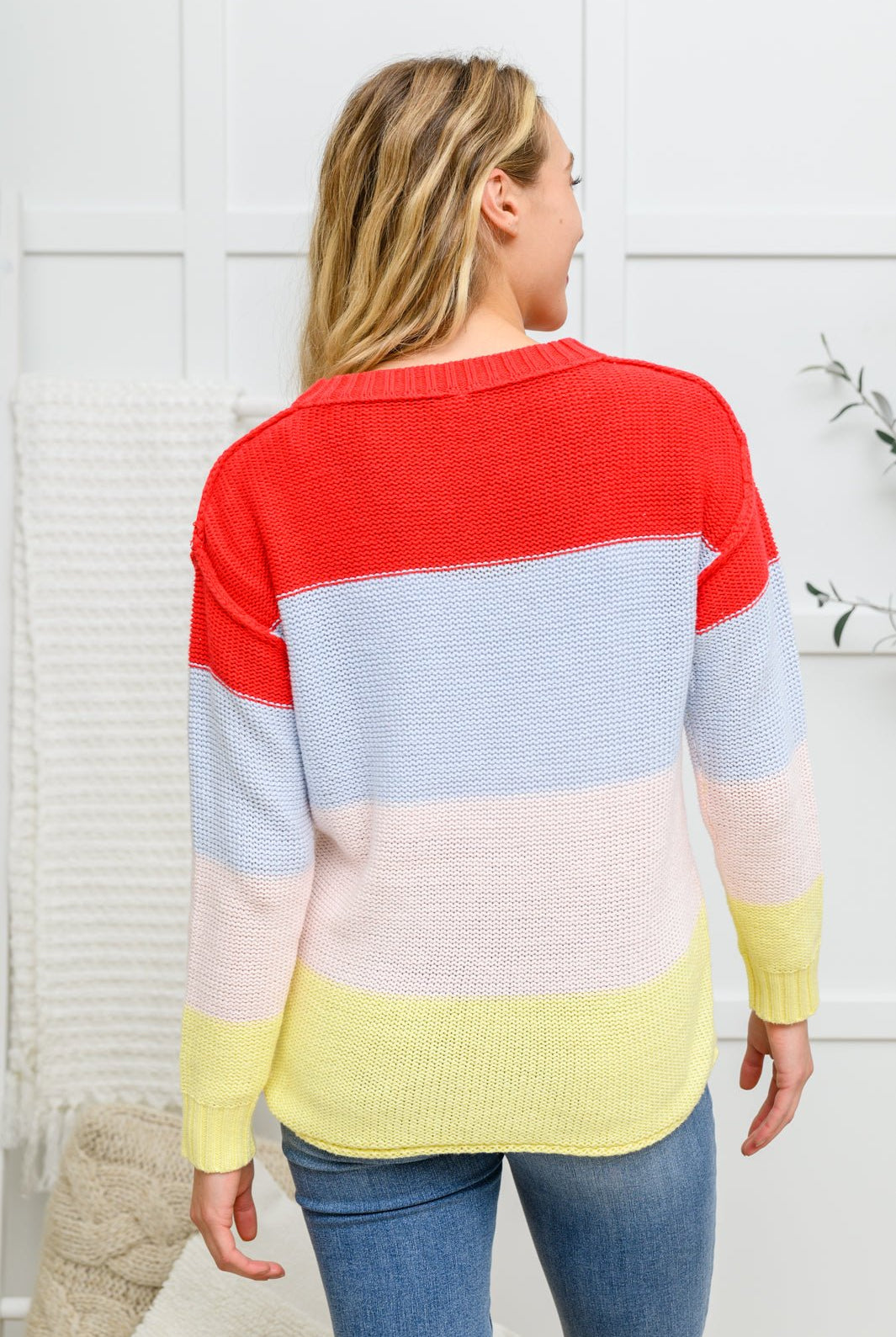 Bright Striped Knit Sweater (Online Exclusive) - Uptown Boutique Ramona