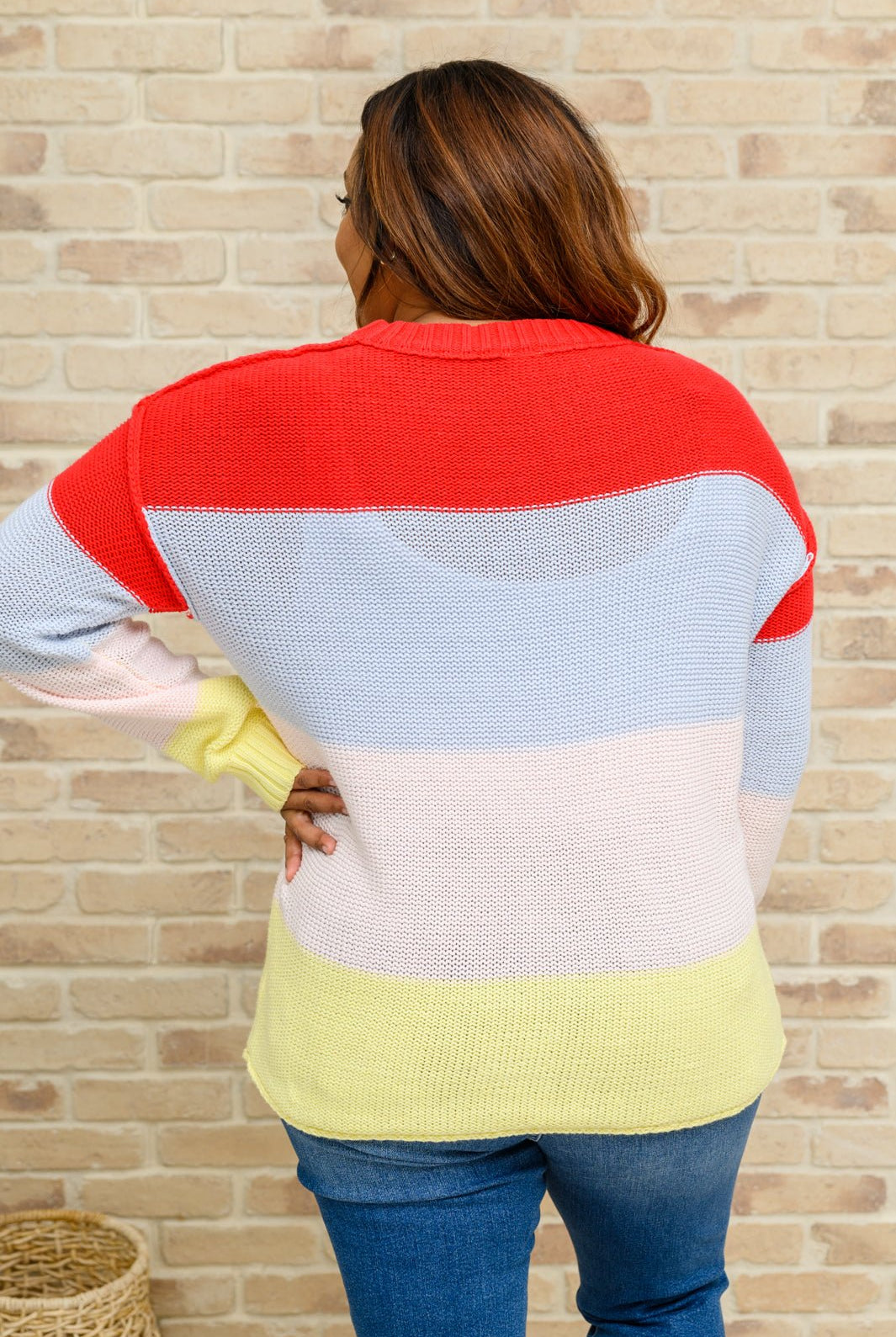 Bright Striped Knit Sweater (Online Exclusive) - Uptown Boutique Ramona