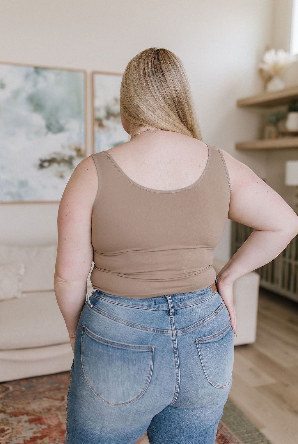 Carefree Seamless Reversible Tank in Light Mocha (Online Exclusive) - Uptown Boutique Ramona