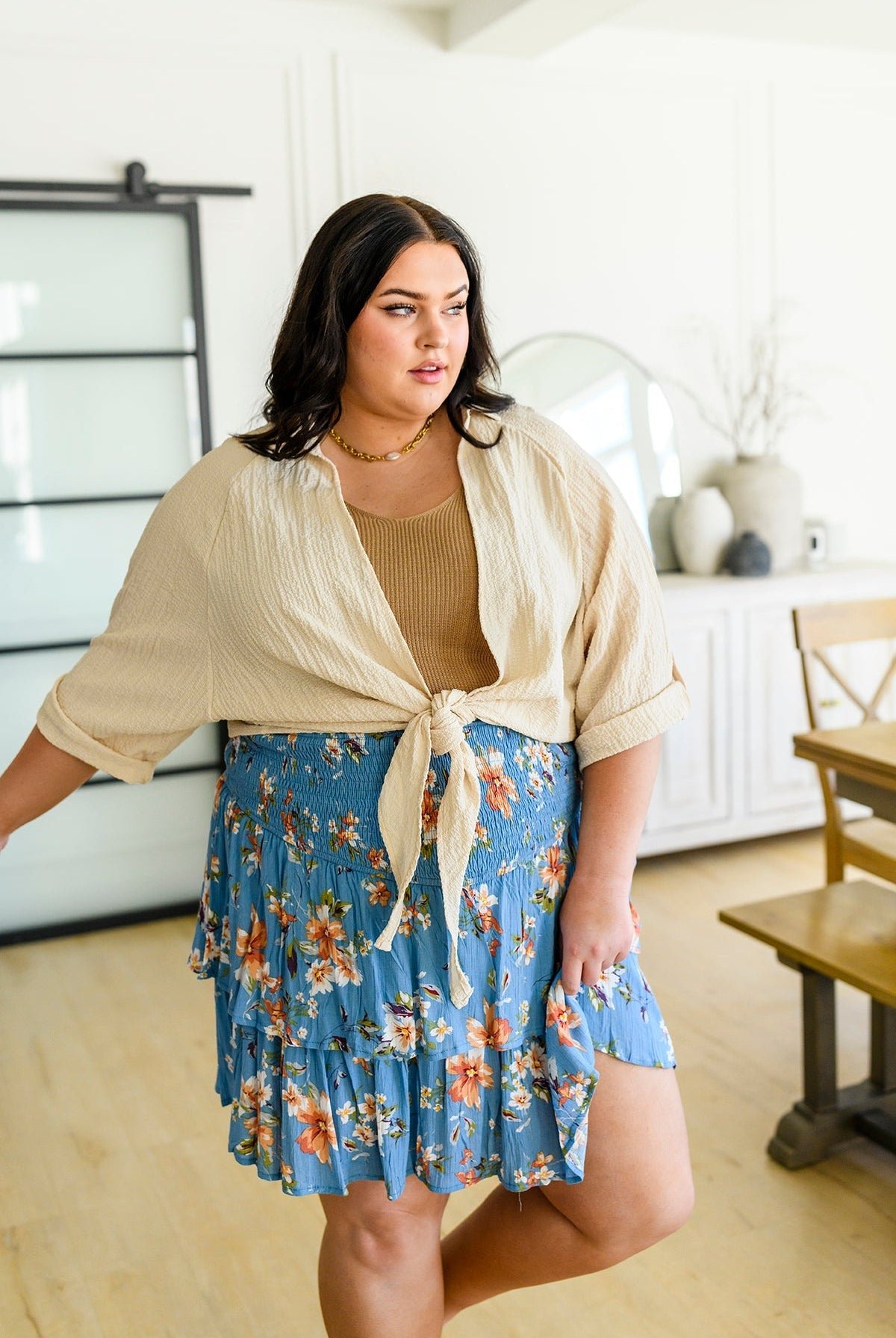 Castaway Tie Front Shirt (Online Exclusive) - Uptown Boutique Ramona