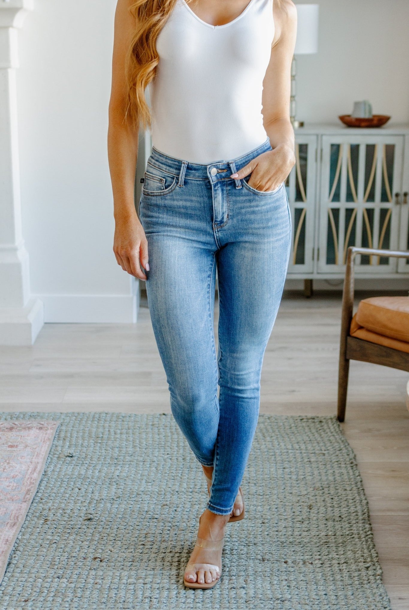 Catherine Mid Rise Vintage Skinny Jeans (Online Exclusive) - Uptown Boutique Ramona