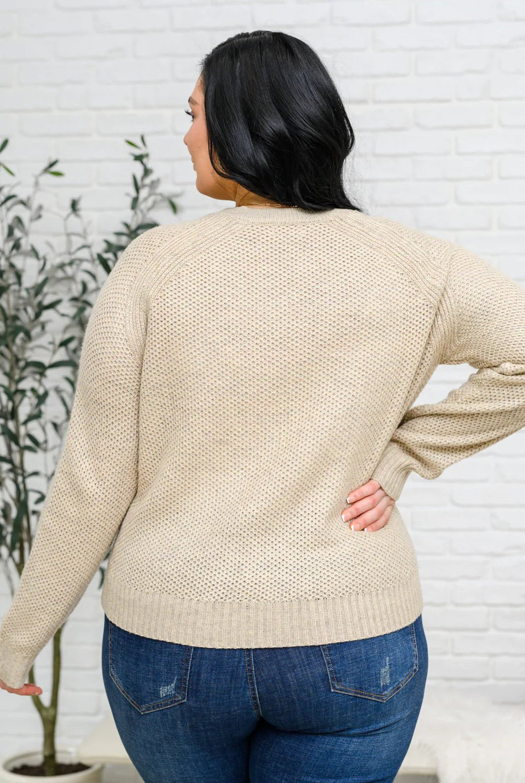 Chai Latte V - Neck Sweater in Oatmeal (Online Exclusive) - Uptown Boutique Ramona