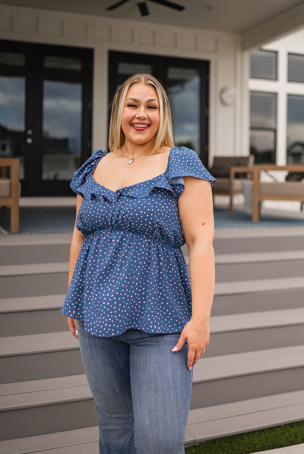 Connect the Dots Peplum Blouse - Uptown Boutique Ramona