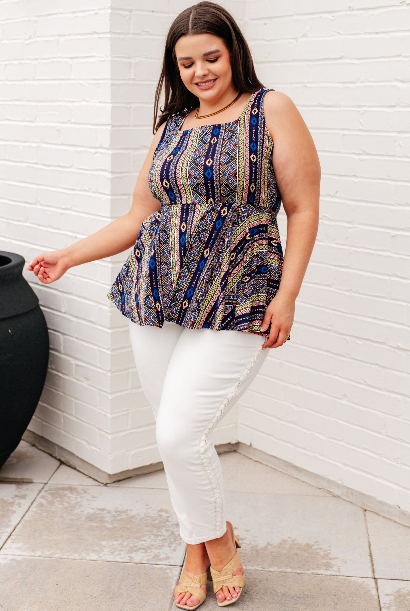 Cool Connections Peplum Tank - Uptown Boutique Ramona