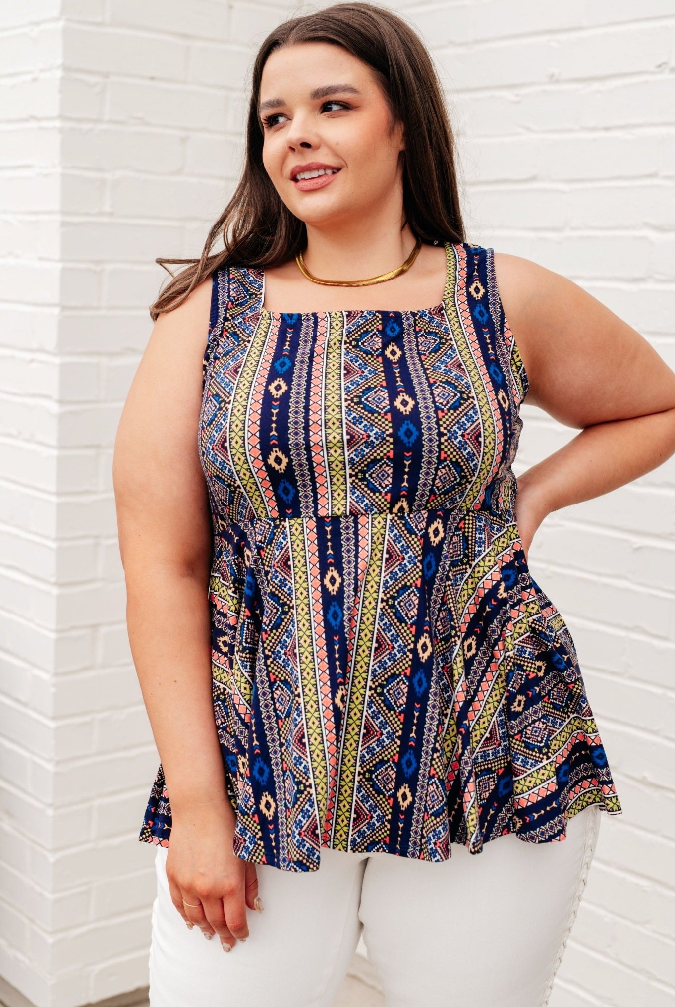 Cool Connections Peplum Tank - Uptown Boutique Ramona