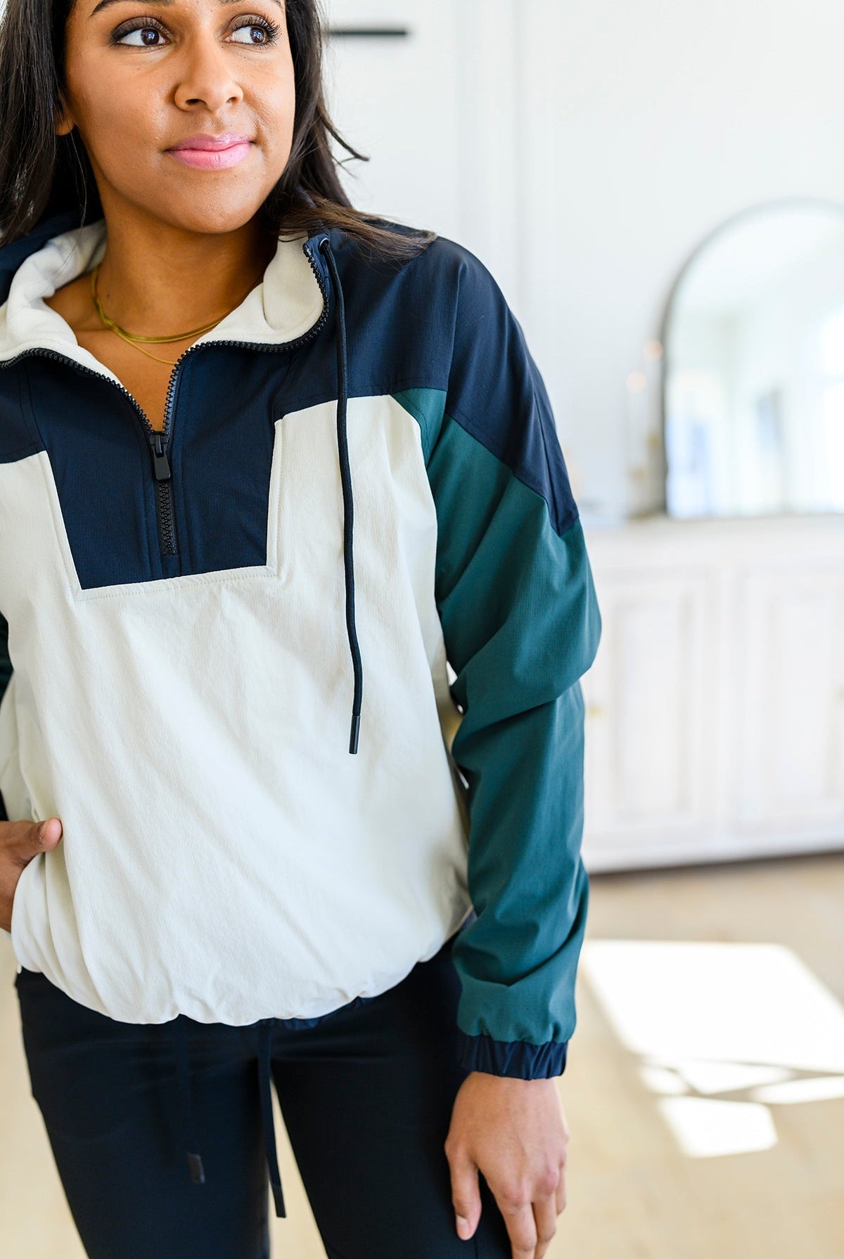 Dash Color Block 1/4 Zip Pullover (Online Exclusive) - Uptown Boutique Ramona