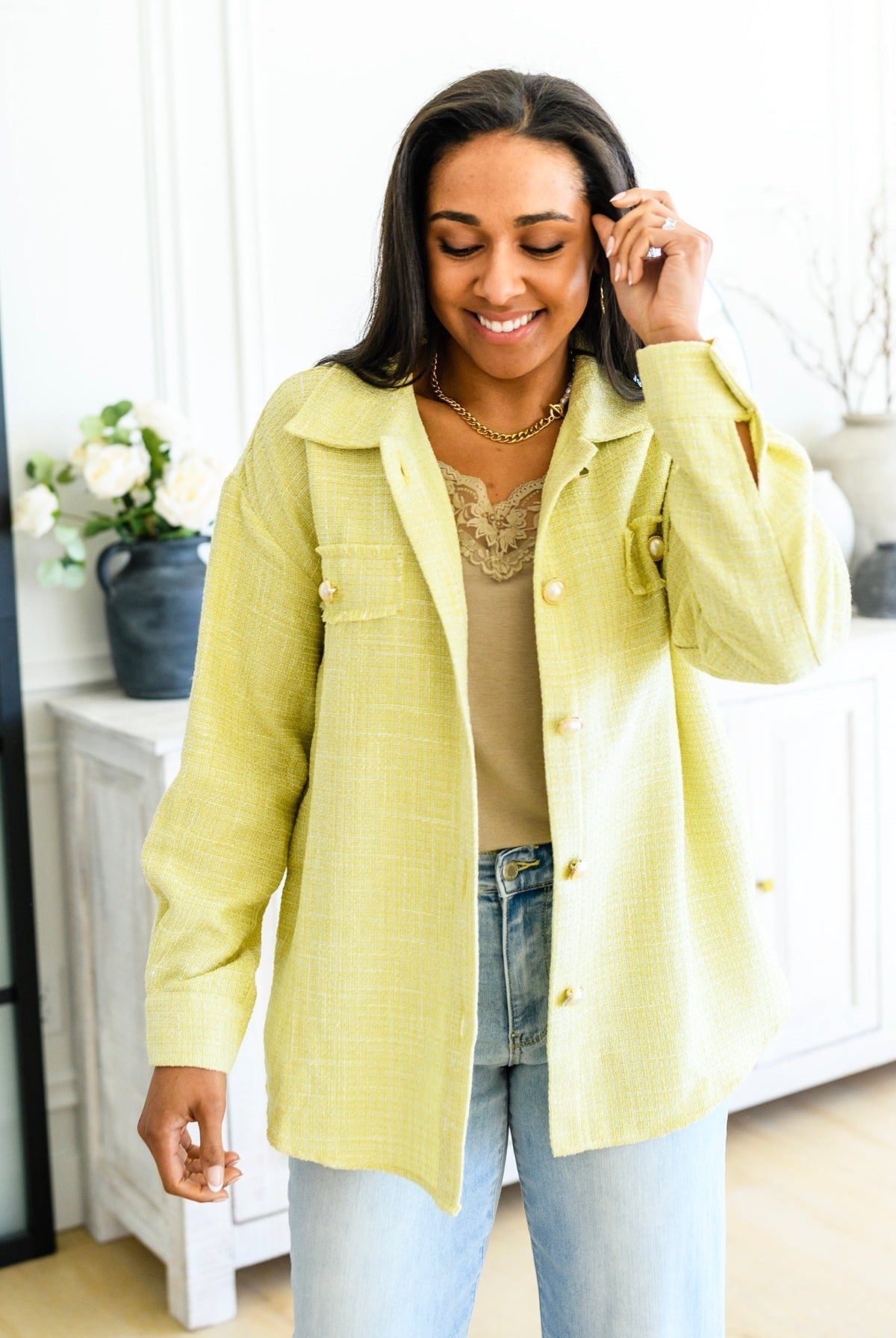 Daydreams Shacket in Yellow - Uptown Boutique Ramona