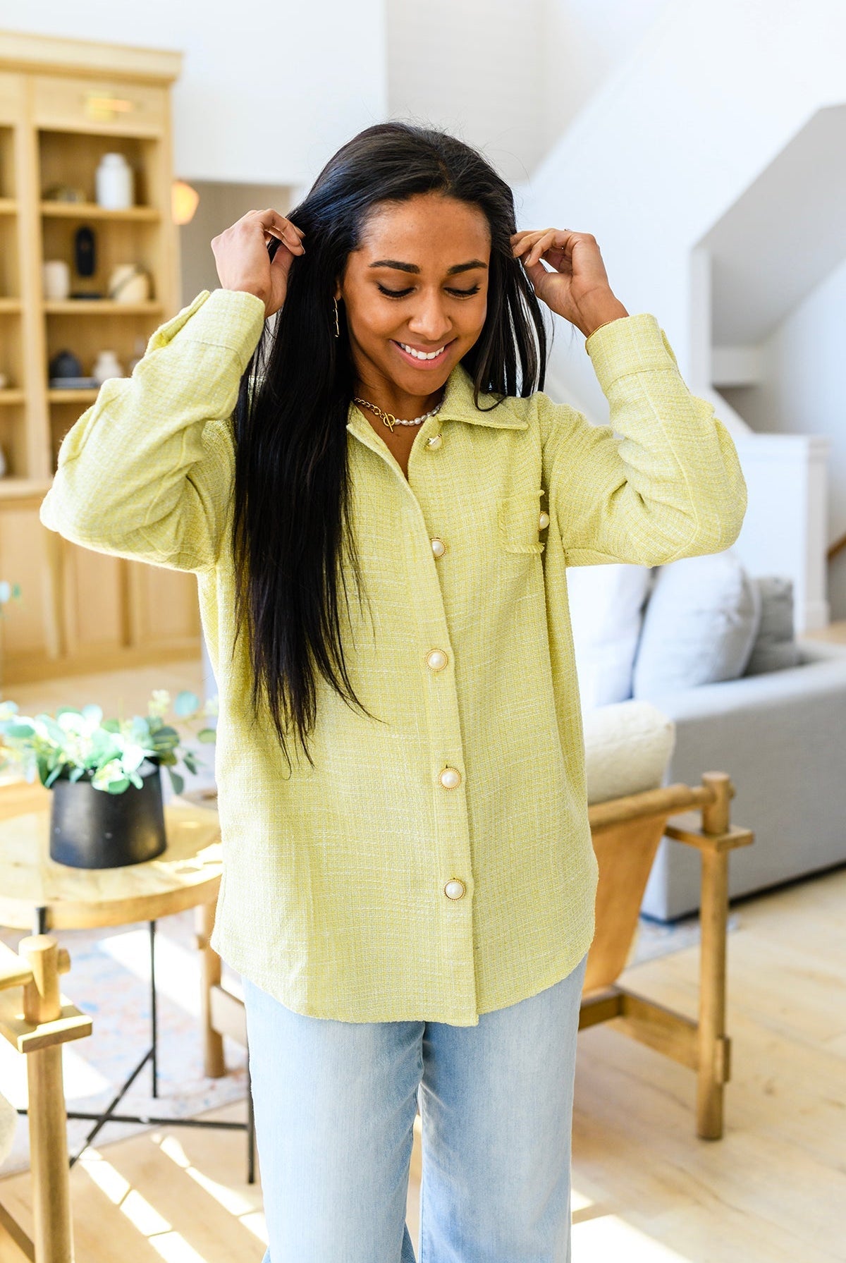 Daydreams Shacket in Yellow - Uptown Boutique Ramona