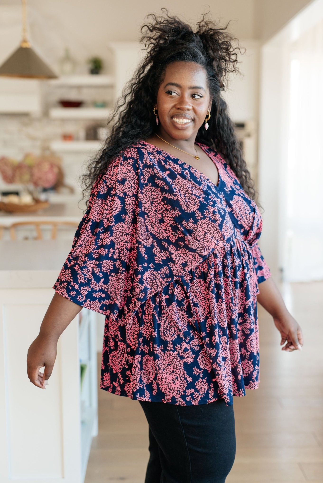 Dearest Dreamer Peplum Top in Pink Paisley (Online Exclusive) - Uptown Boutique Ramona