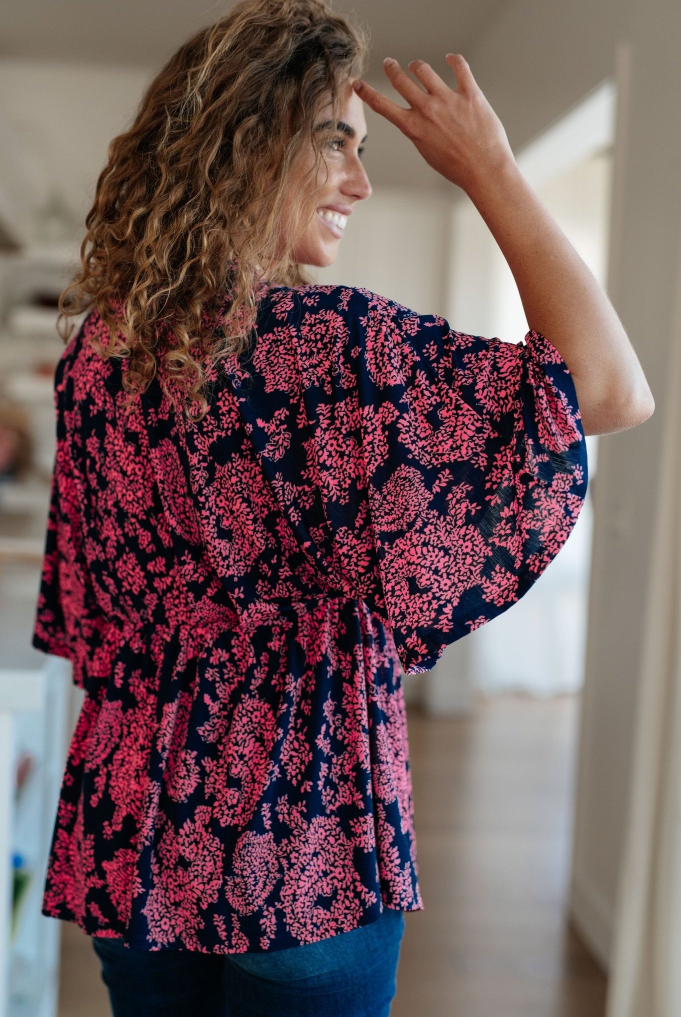 Dearest Dreamer Peplum Top in Pink Paisley (Online Exclusive) - Uptown Boutique Ramona