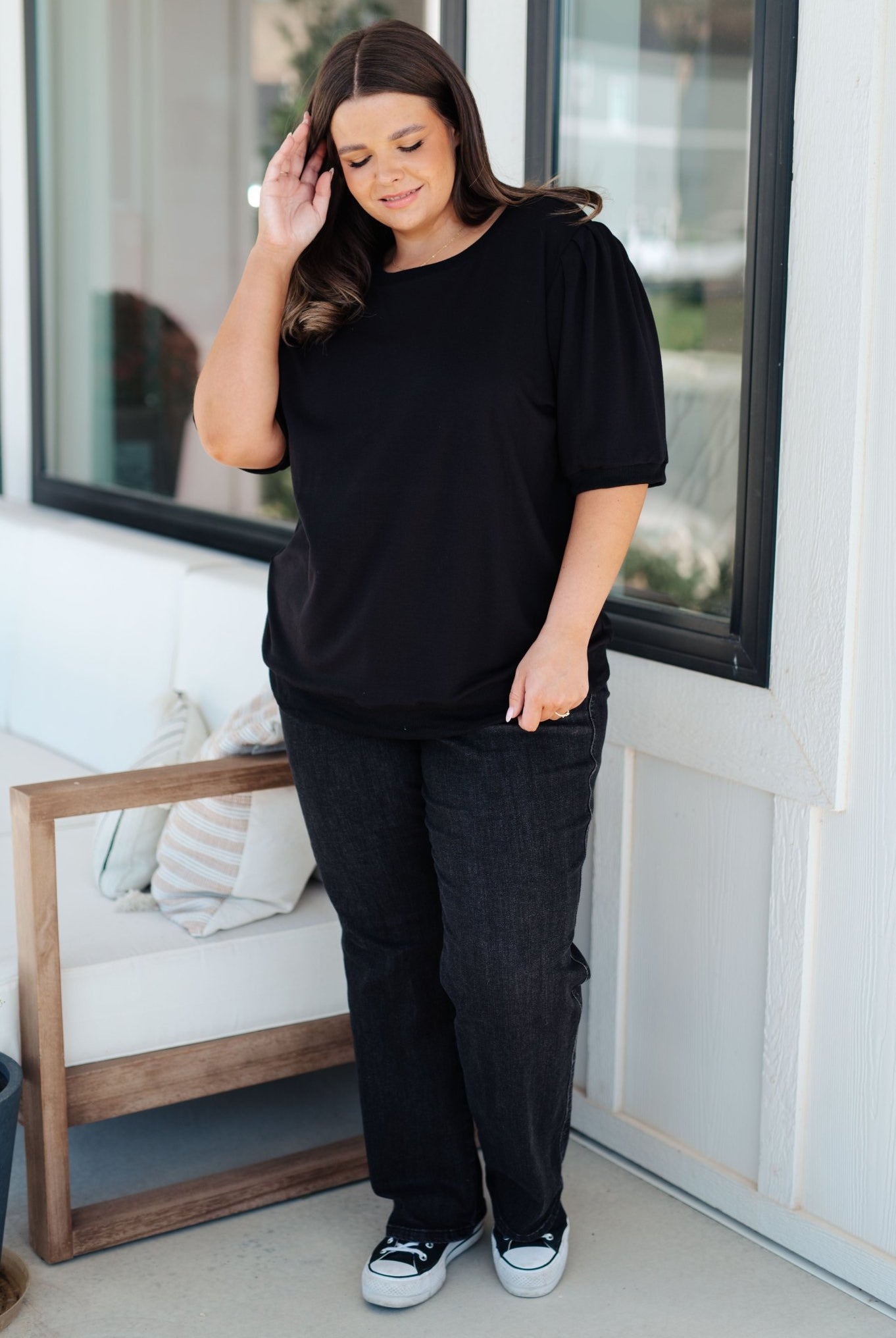 Evidently Different Puff Sleeve Top (Online Exclusive) - Uptown Boutique Ramona