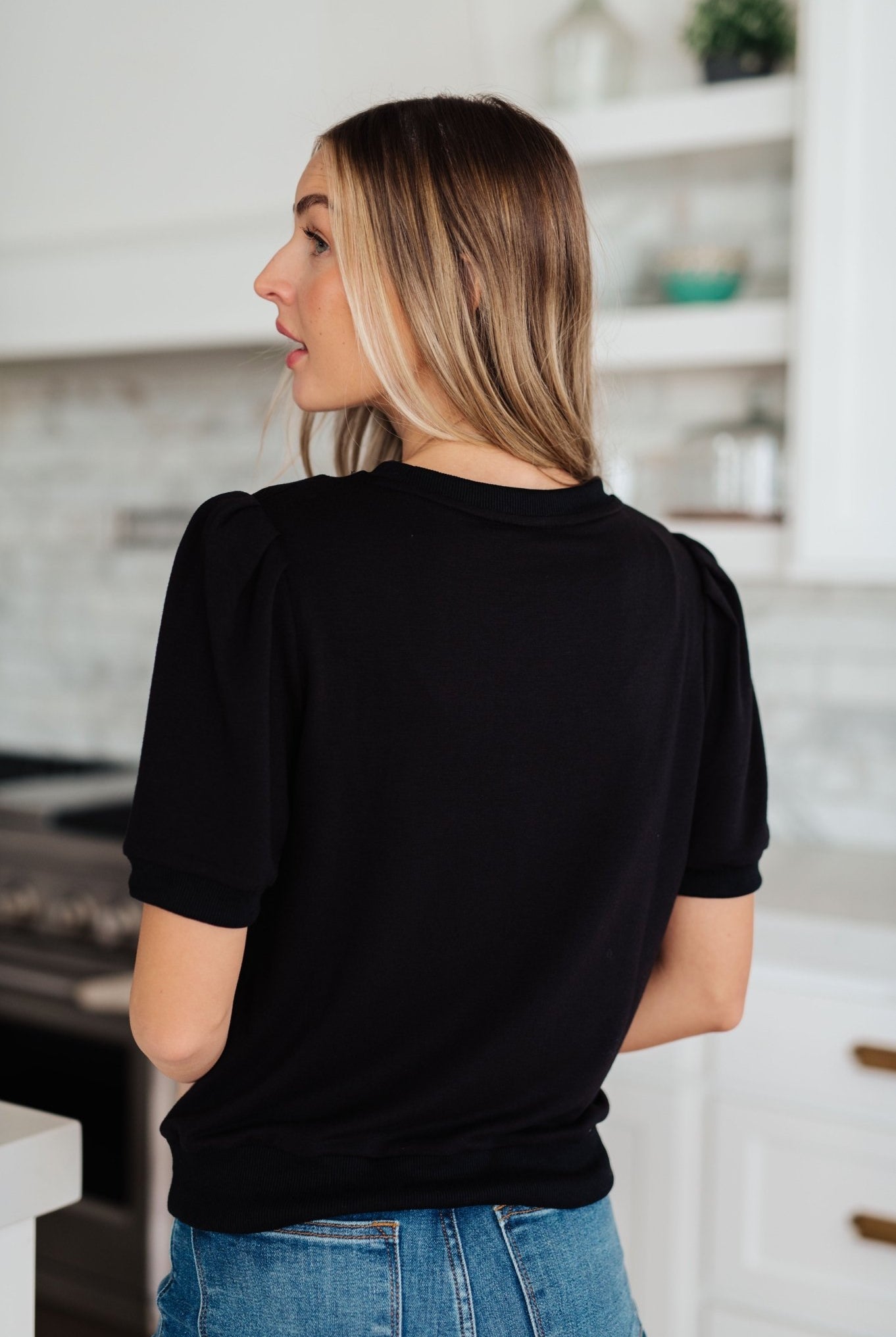 Evidently Different Puff Sleeve Top (Online Exclusive) - Uptown Boutique Ramona