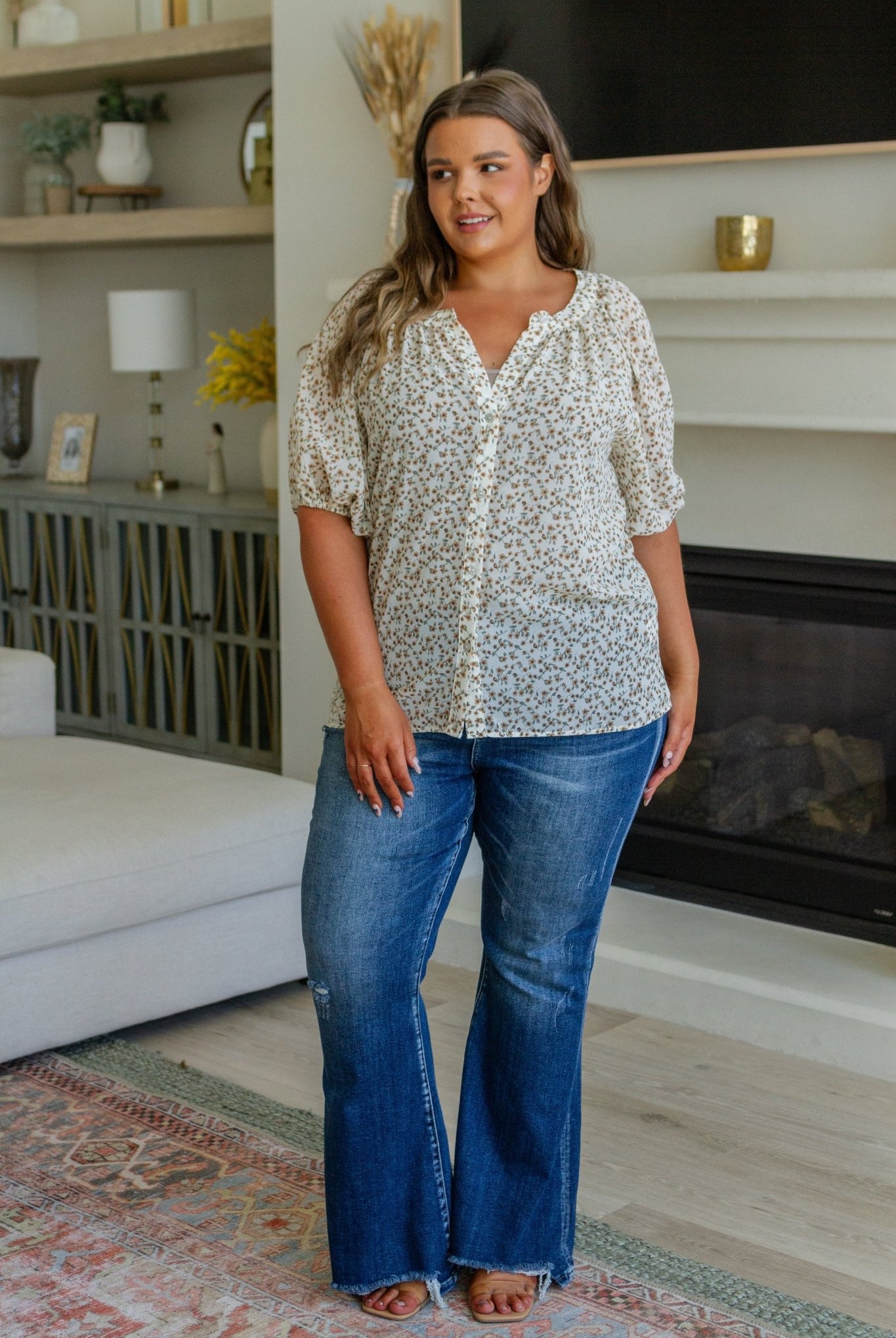 Fancy Me Floral Button Down (Online Exclusive) - Uptown Boutique Ramona