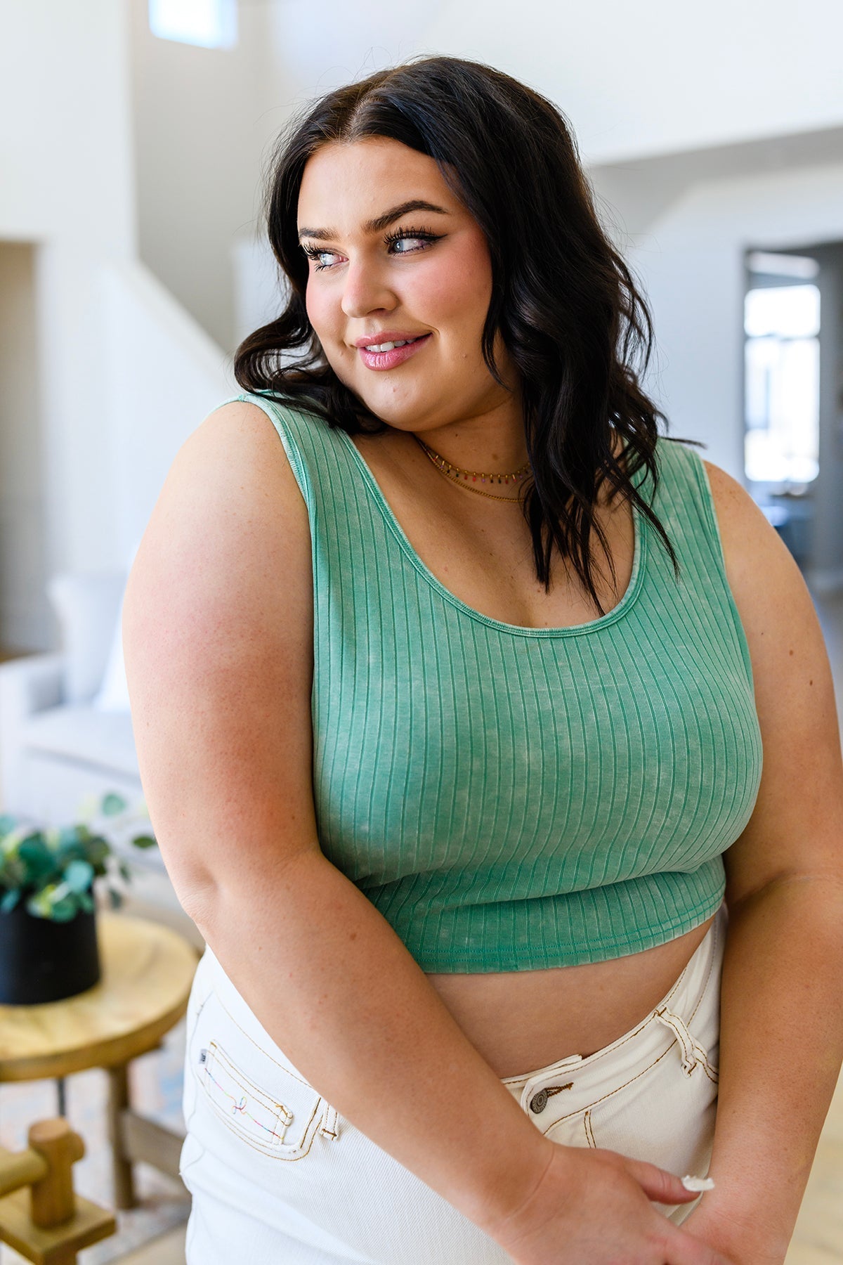 Get On My Level Cropped Cami in Mint (Online Exclusive) - Uptown Boutique Ramona