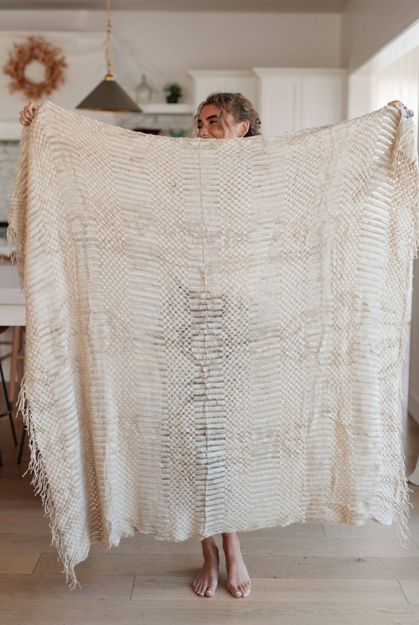 Graham Blanket Single Cuddle Size in Beige - Uptown Boutique Ramona
