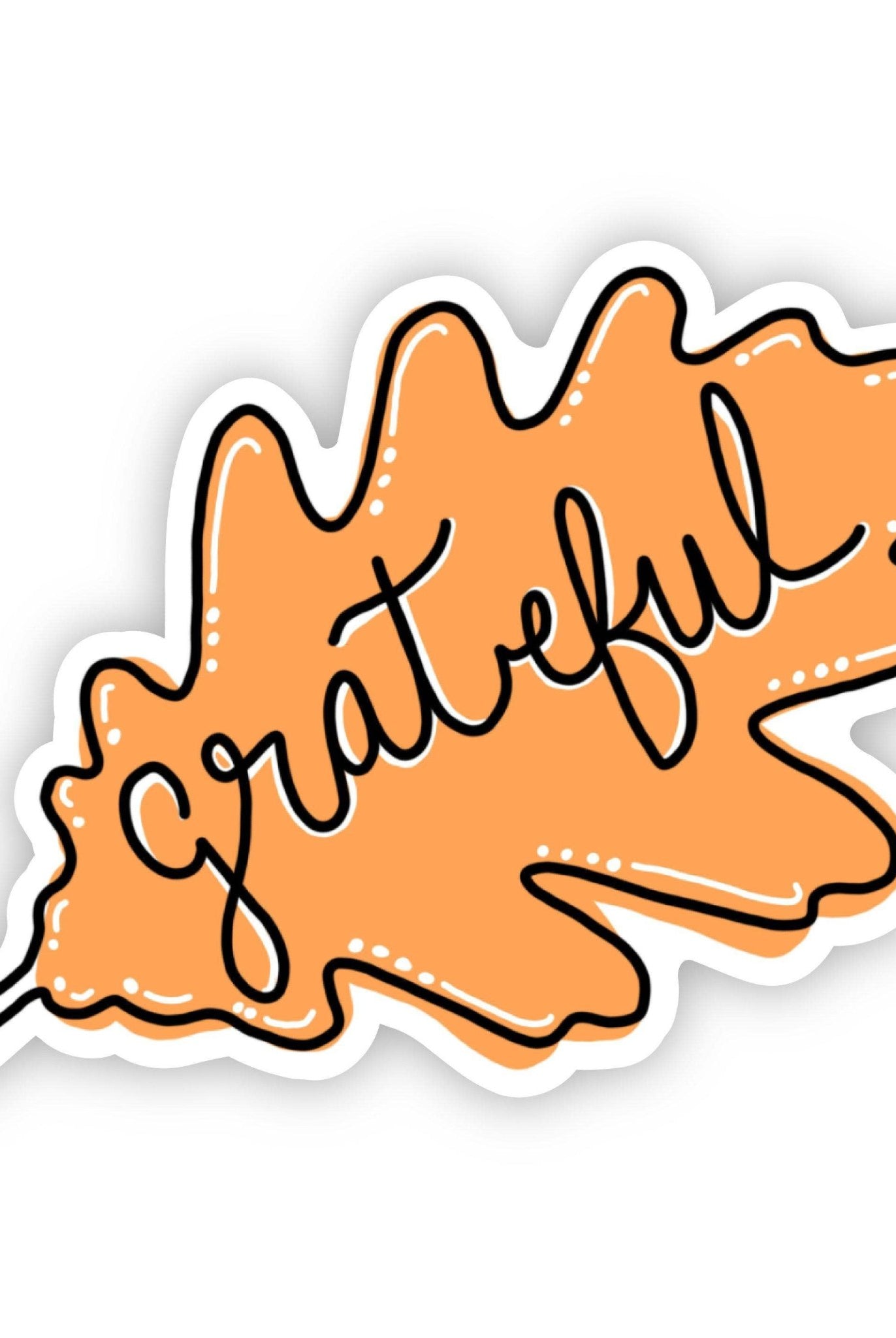 Grateful Orange Leaf Sticker - Uptown Boutique Ramona
