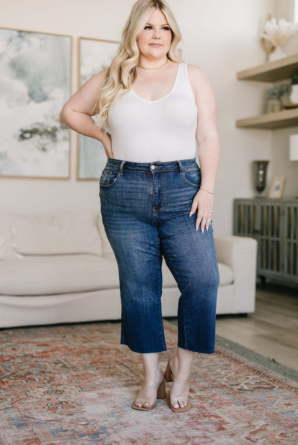 Hayes High Rise Wide Leg Crop Jeans - Uptown Boutique Ramona