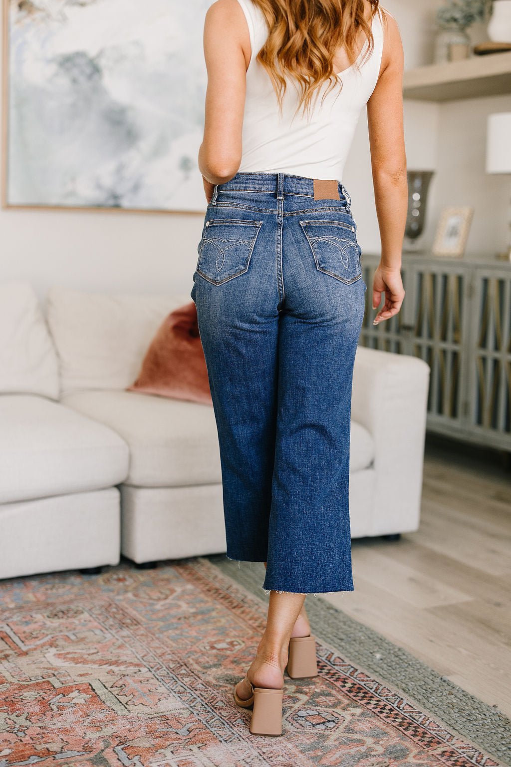 Hayes High Rise Wide Leg Crop Jeans - Uptown Boutique Ramona