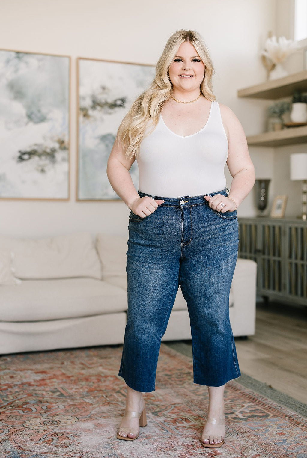 Hayes High Rise Wide Leg Crop Jeans - Uptown Boutique Ramona