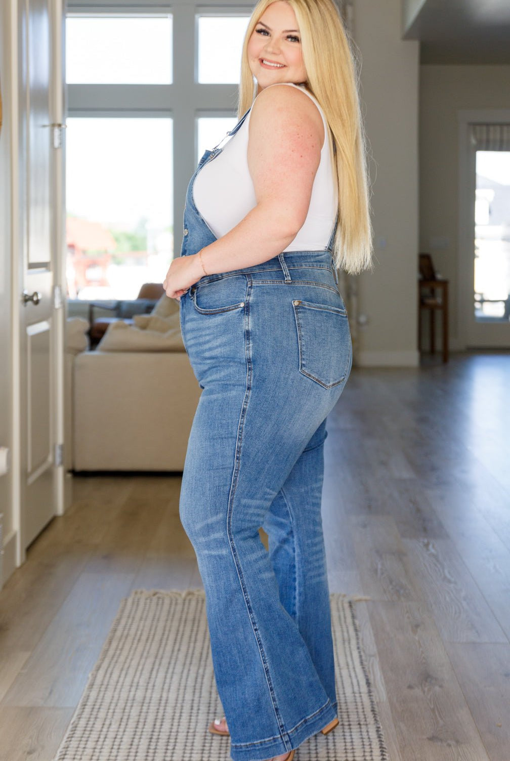 Izzy Control Top Retro Flare Overalls (Online Exclusive) - Uptown Boutique Ramona