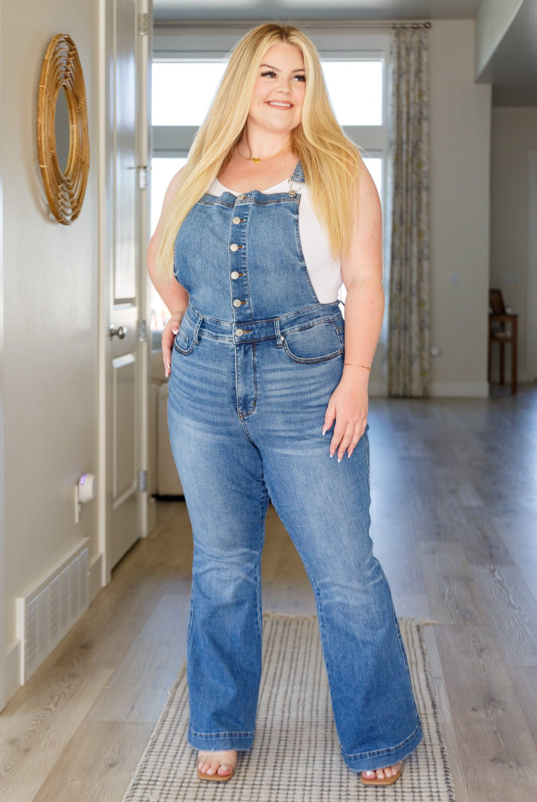 Izzy Control Top Retro Flare Overalls (Online Exclusive) - Uptown Boutique Ramona
