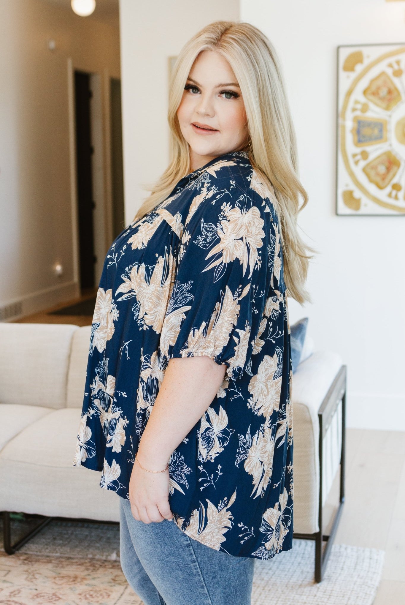 Just Coasting Floral Blouse - Uptown Boutique Ramona