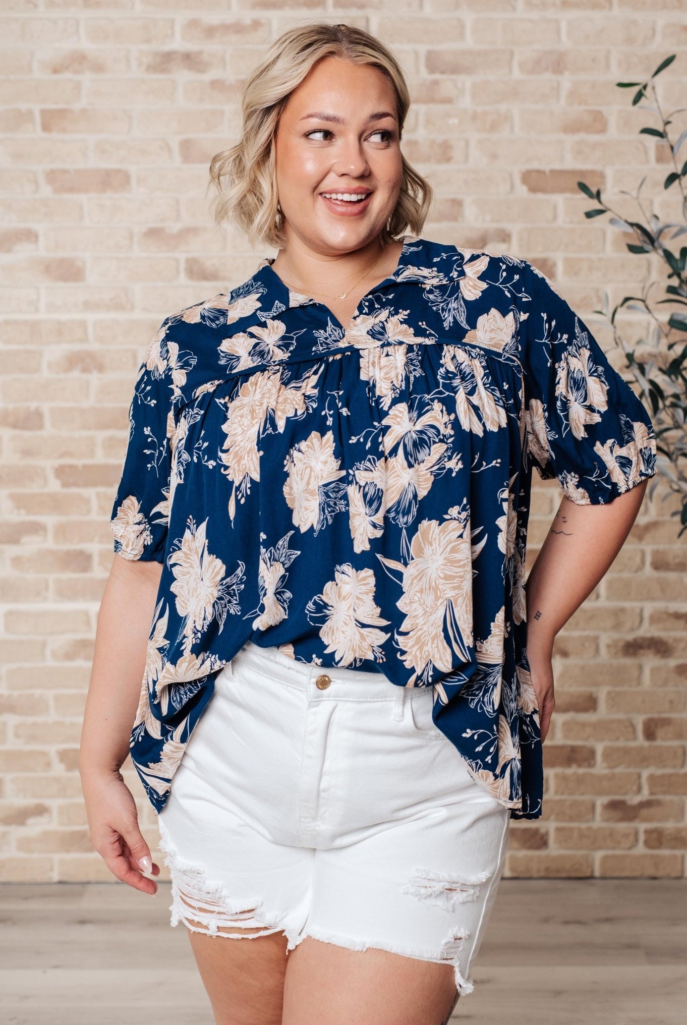 Just Coasting Floral Blouse - Uptown Boutique Ramona