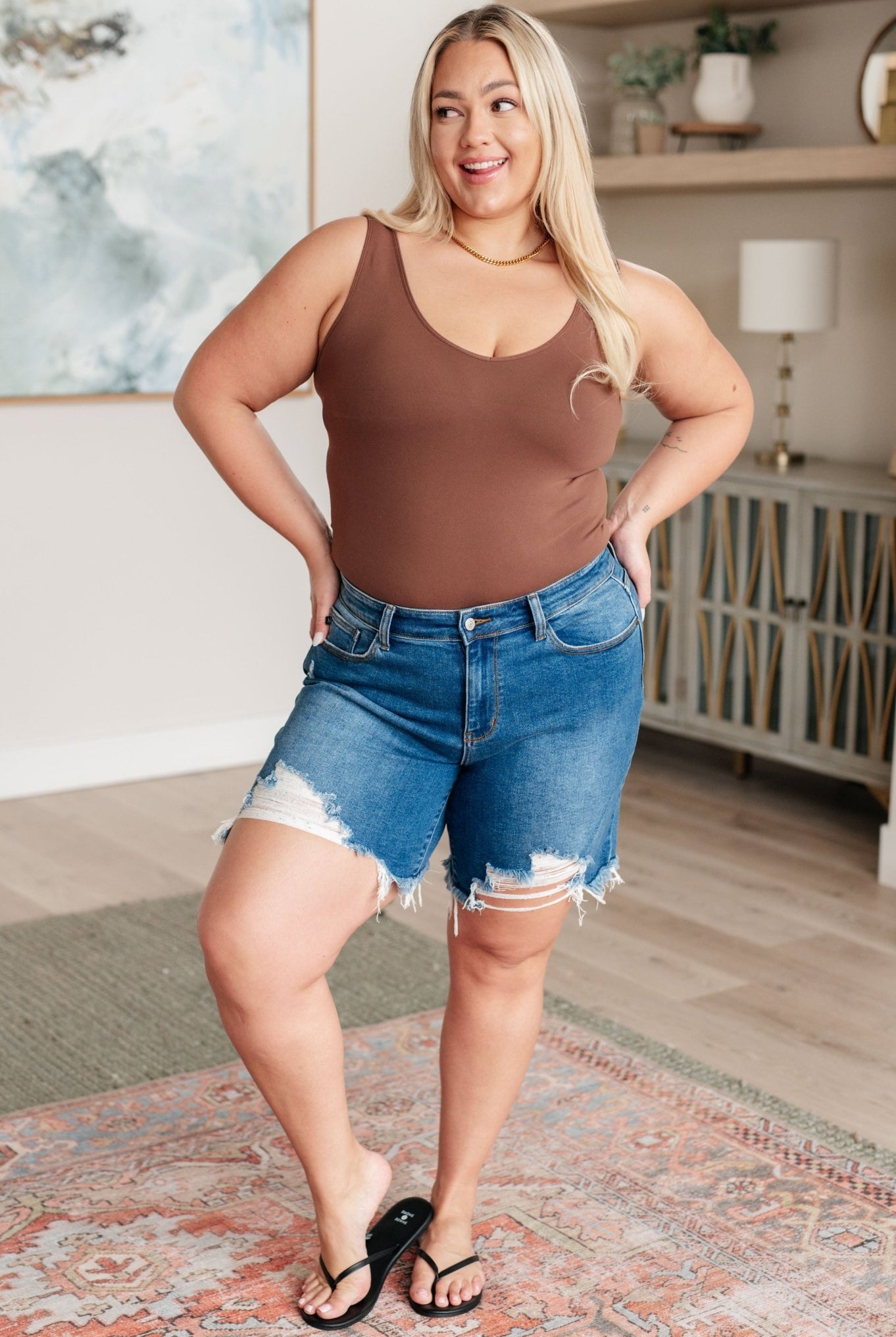 Kelsey Mid Rise Distressed Cutoff Shorts (Online Exclusive) - Uptown Boutique Ramona