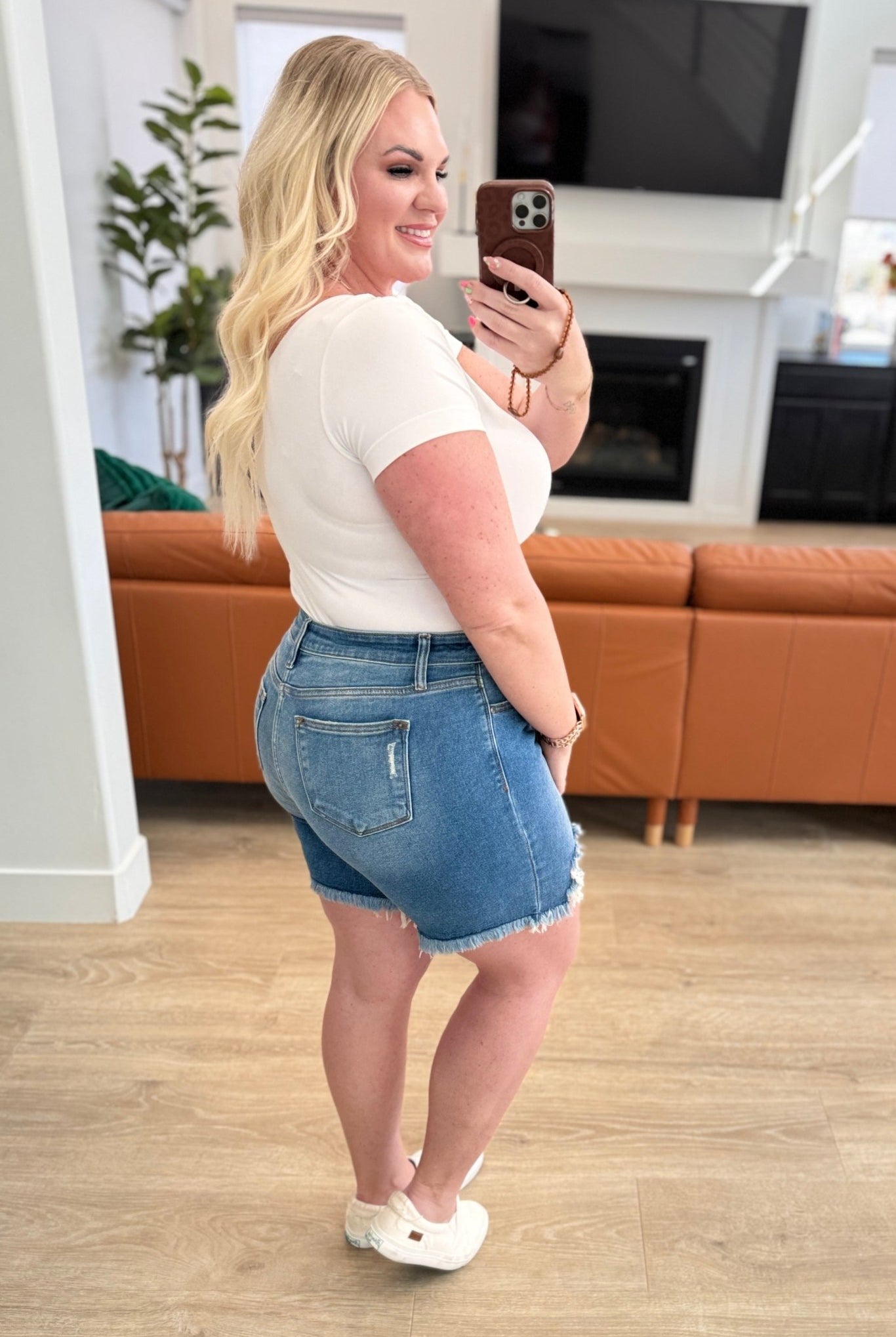 Kelsey Mid Rise Distressed Cutoff Shorts (Online Exclusive) - Uptown Boutique Ramona