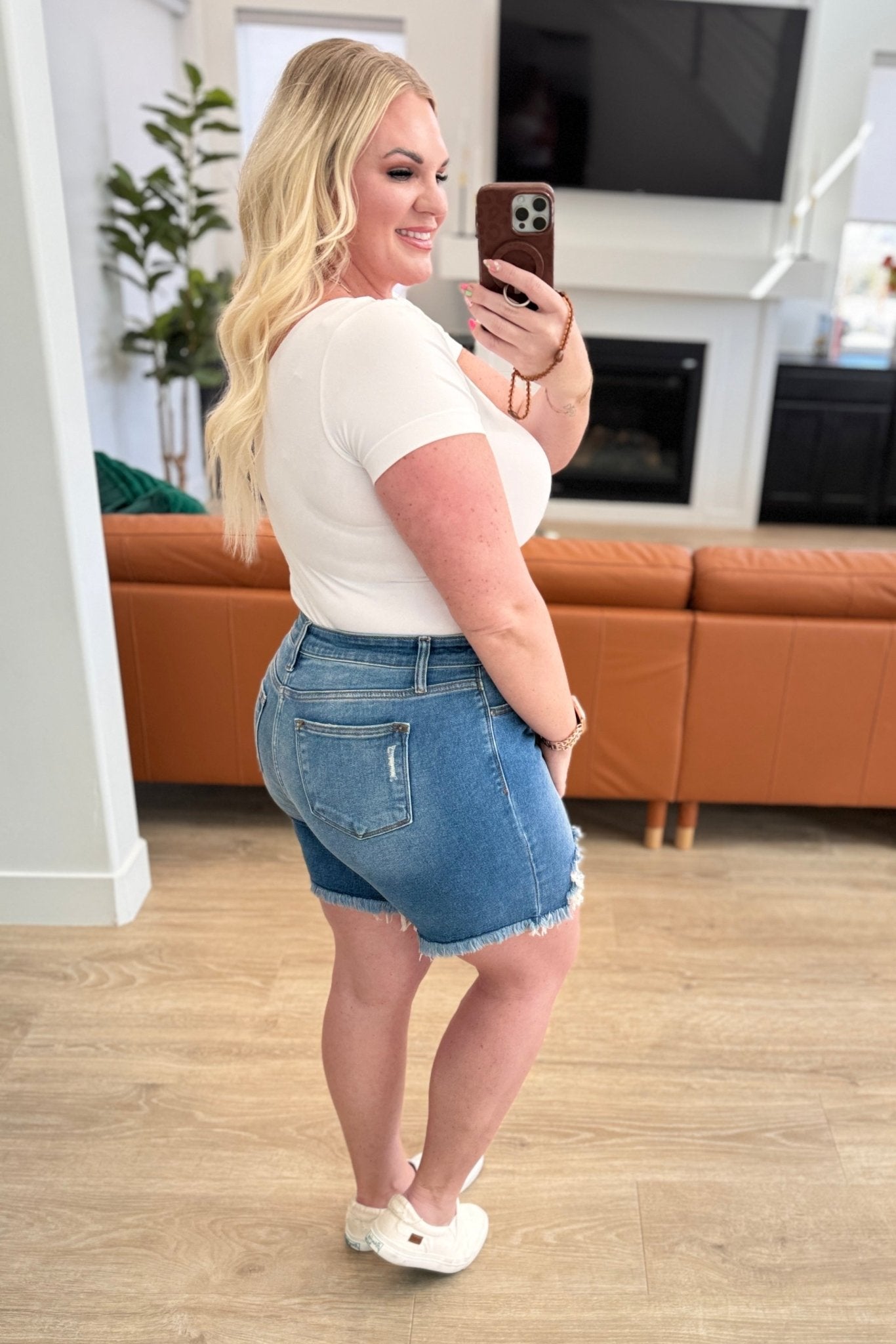 Kelsey Mid Rise Distressed Cutoff Shorts (Online Exclusive) - Uptown Boutique Ramona