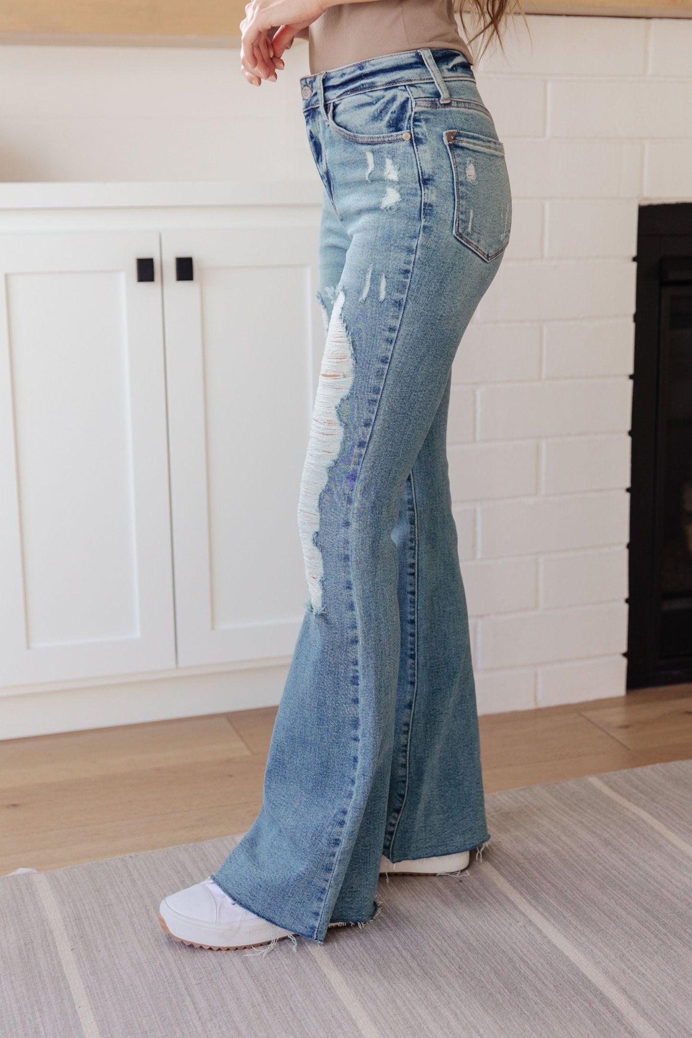 Kiana High Rise Heavy Destroy Flare (Online Exclusive) - Uptown Boutique Ramona