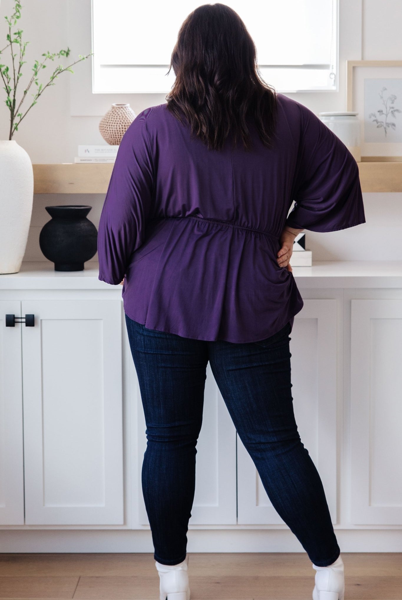Love On The Line V - Neck Peplum Blouse (Online Exclusive) - Uptown Boutique Ramona
