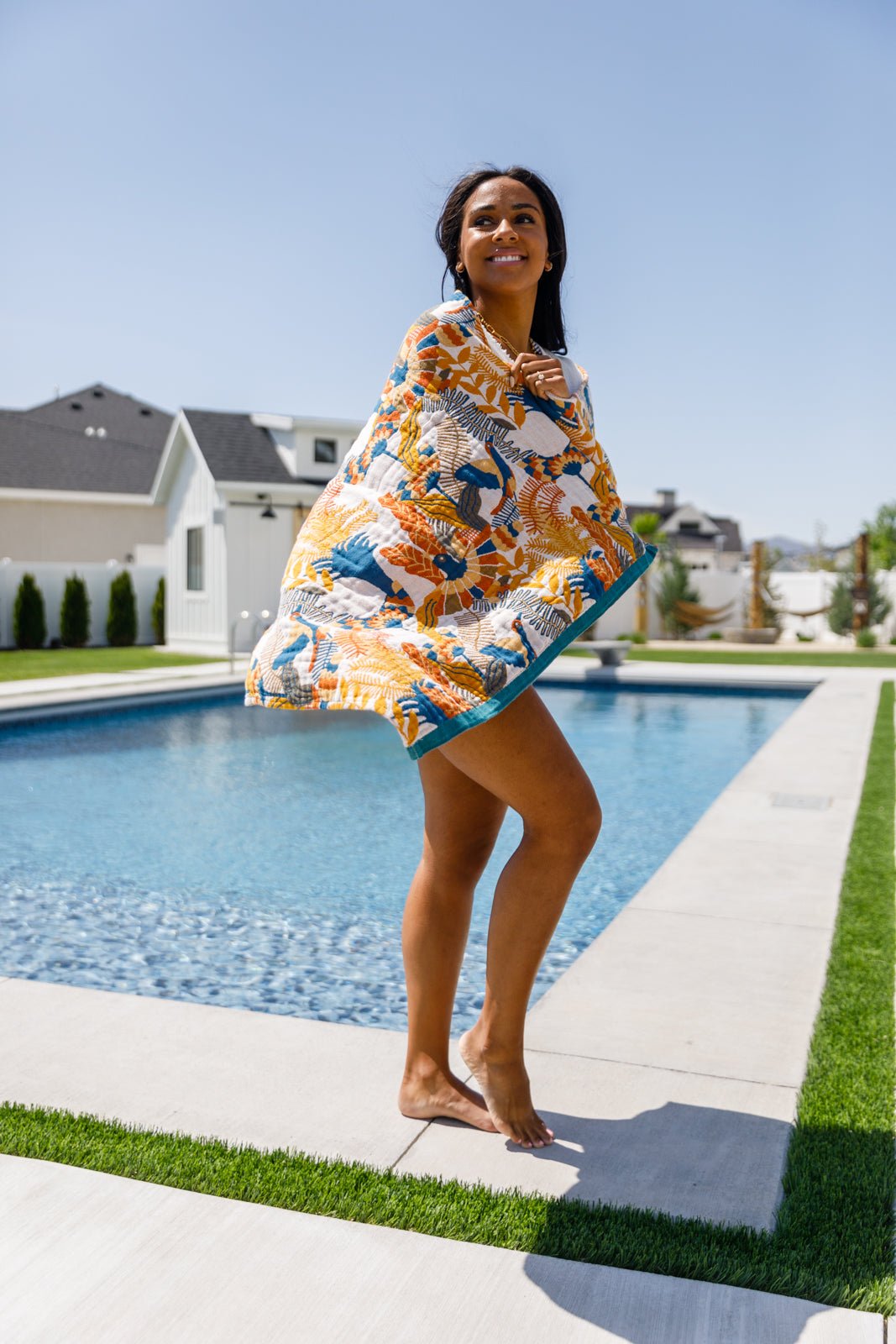 Luxury Beach Towel in Bird Of Paradise - Uptown Boutique Ramona