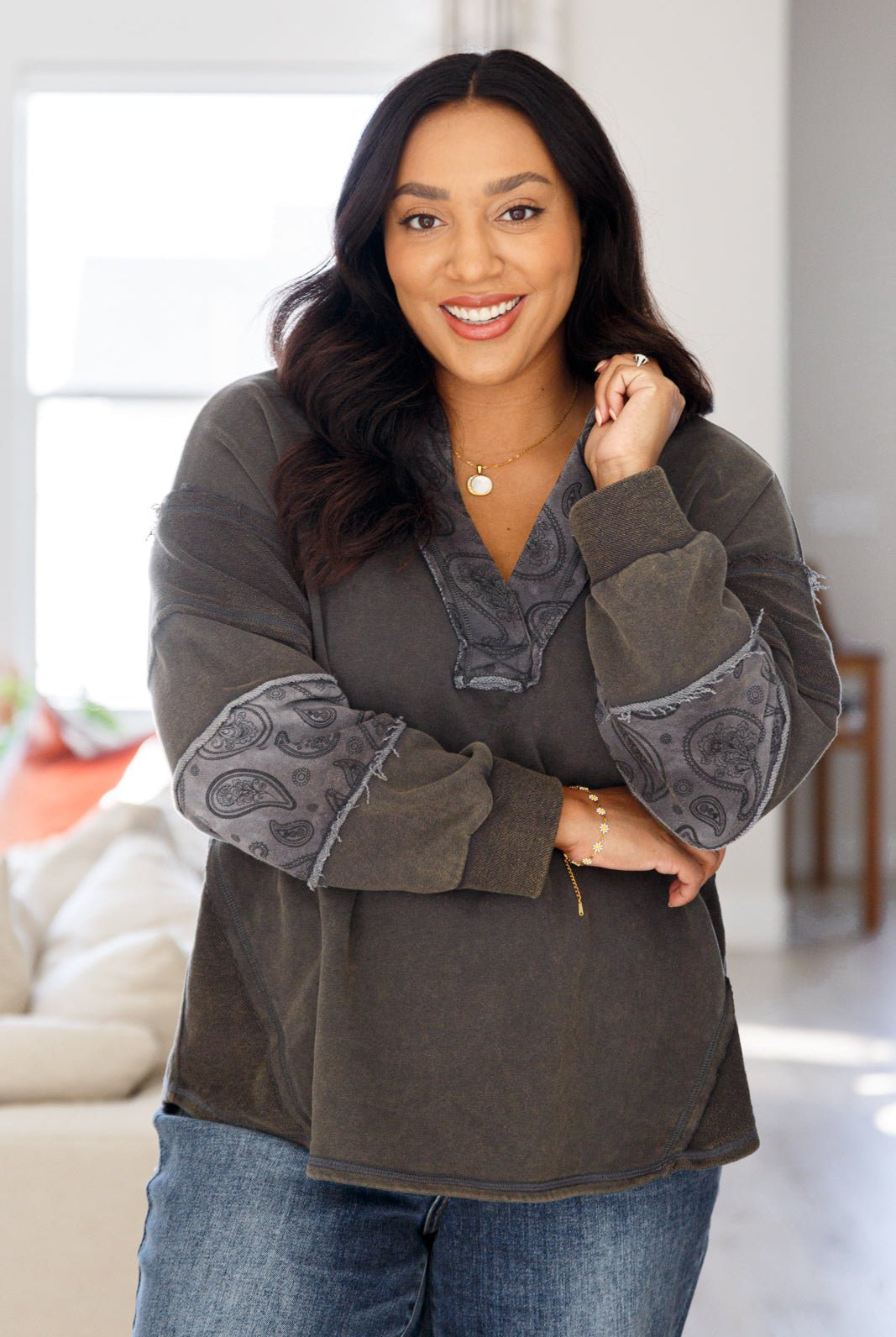 Moonstone Mineral Wash Pullover (Online Exclusive) - Uptown Boutique Ramona