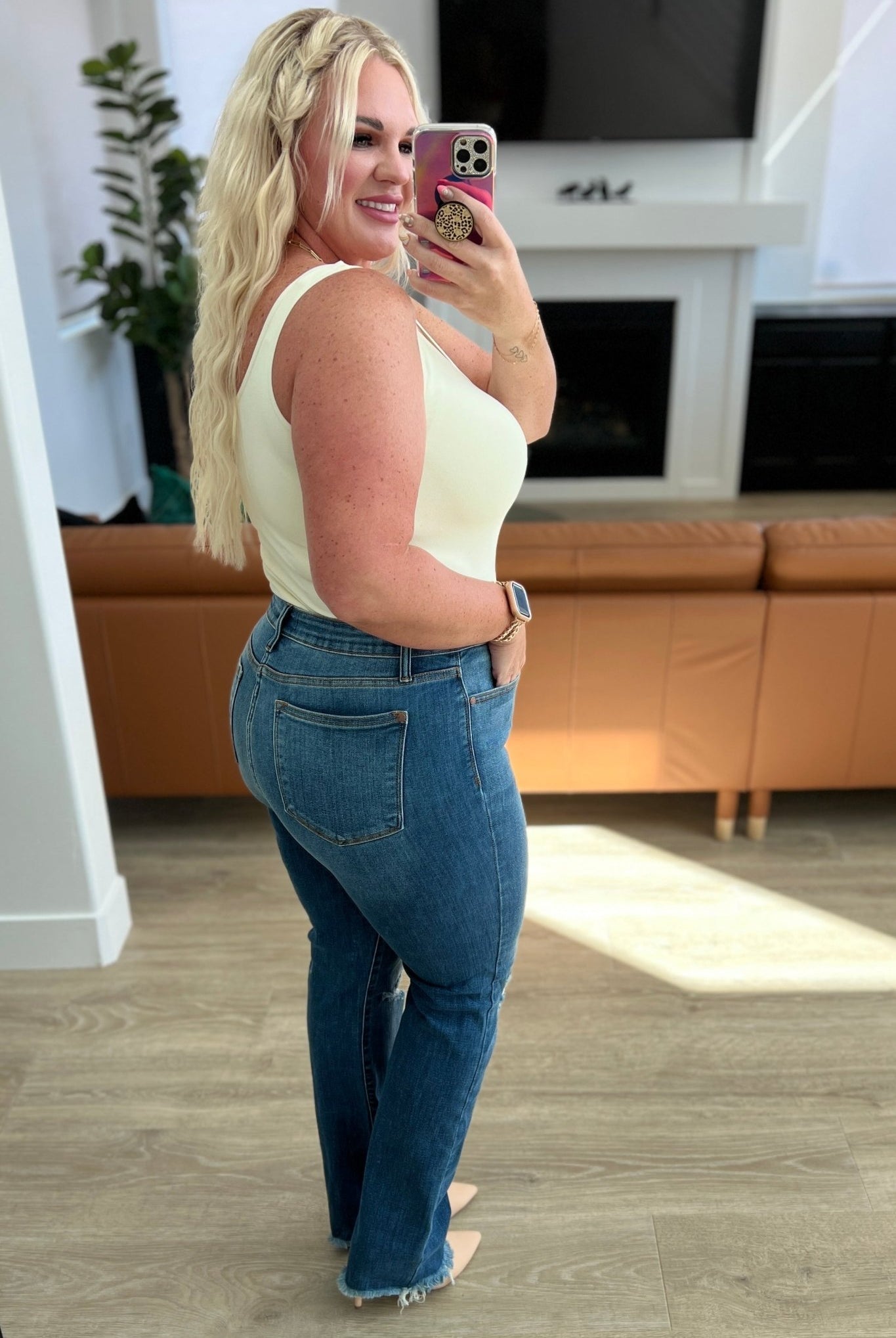 Morgan High Rise Distressed Straight Jeans (Online Exclusive) - Uptown Boutique Ramona