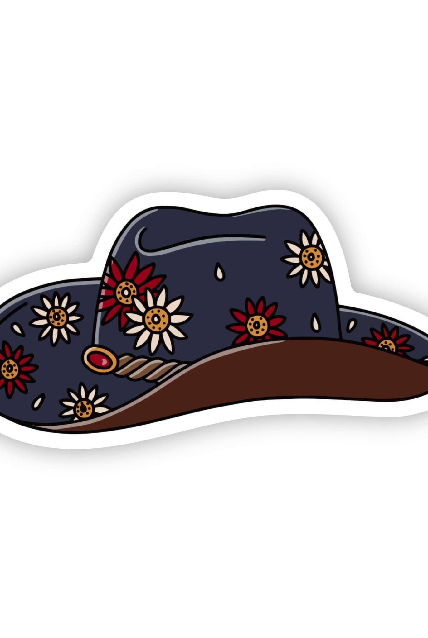 Navy Blue Cowgirl Hat Sticker - Uptown Boutique Ramona