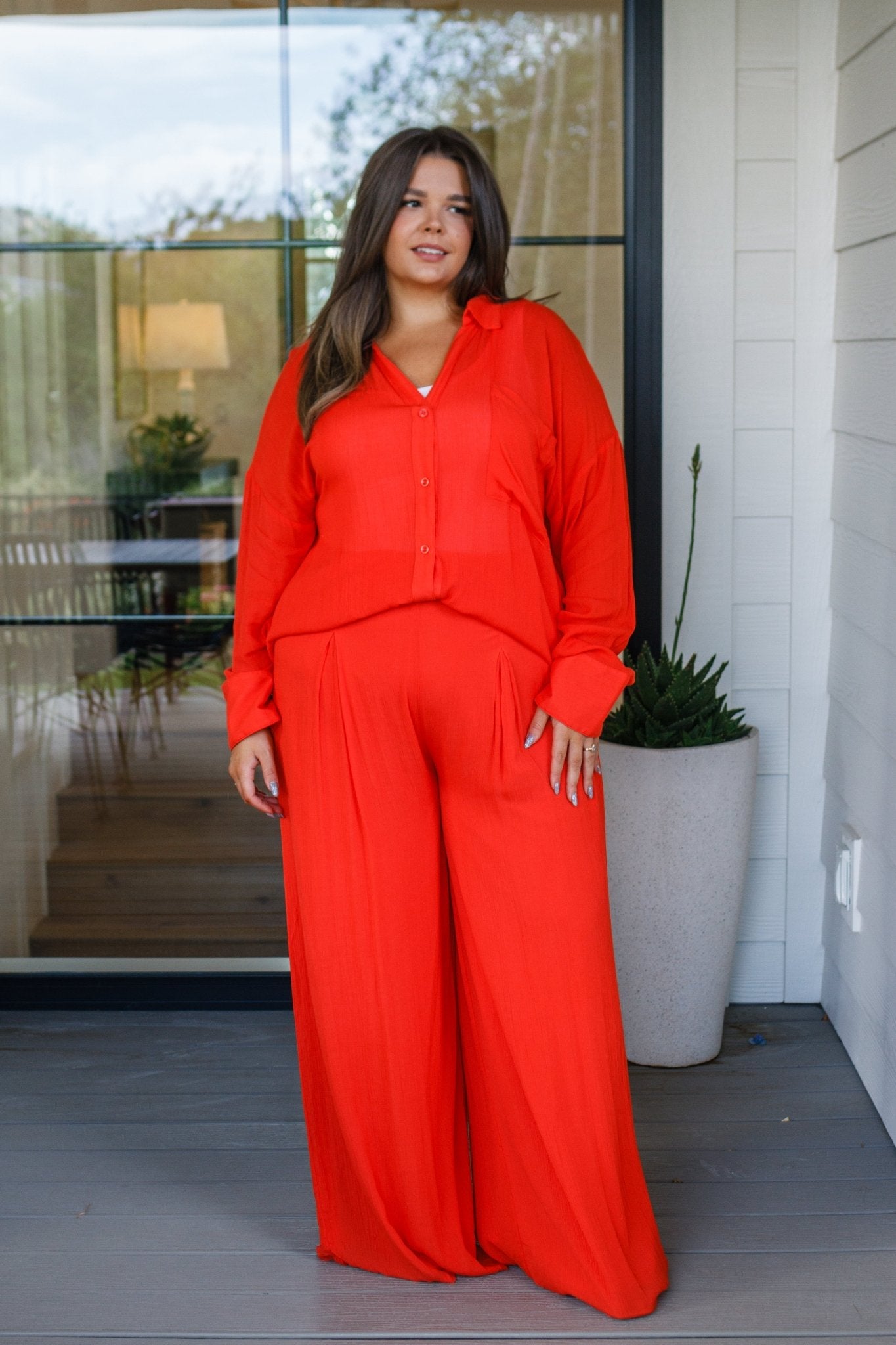 Not So Subtle Button Down Top (Online Exclusive) - Uptown Boutique Ramona