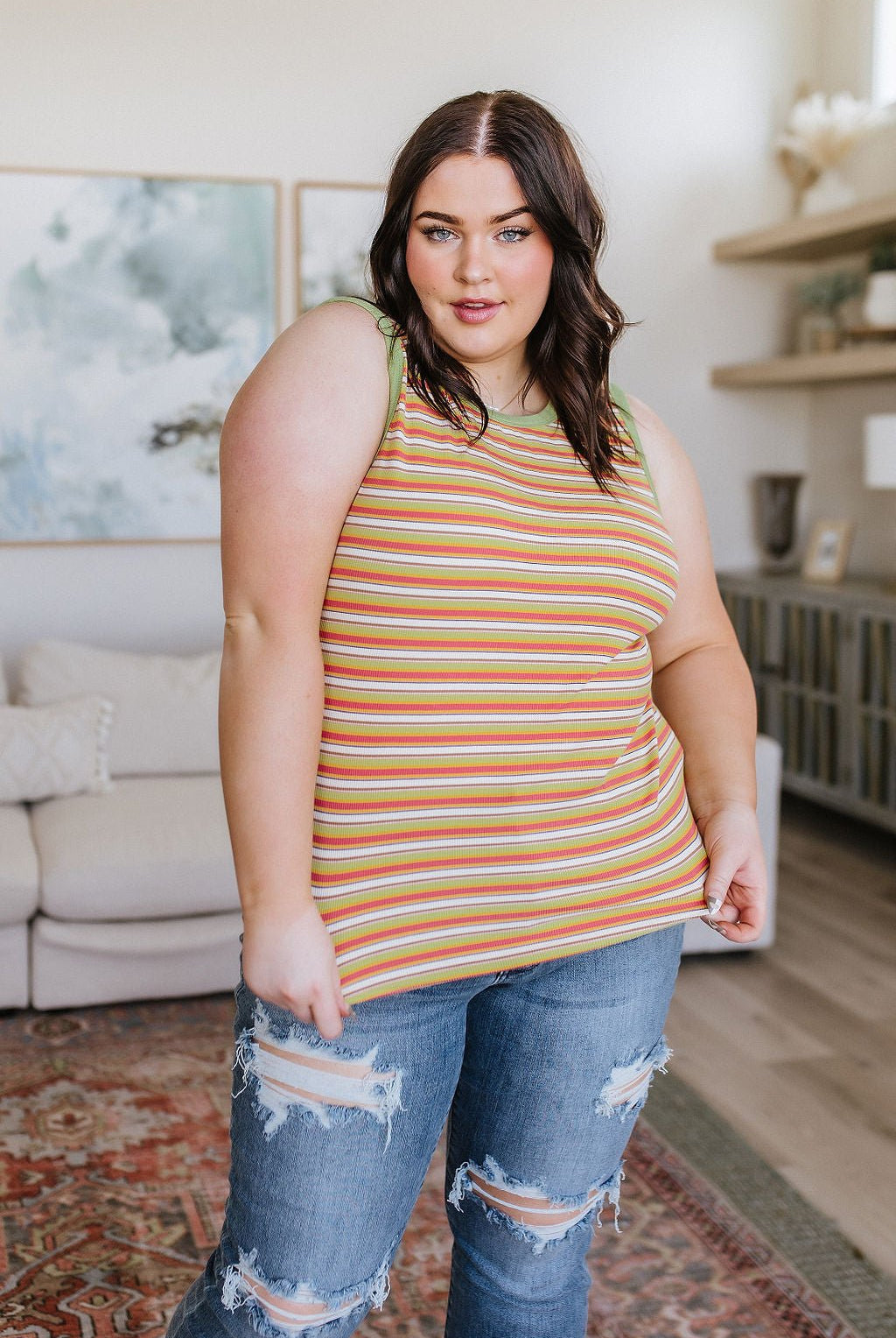 Now and Forever Striped Tank (Online Exclusive) - Uptown Boutique Ramona